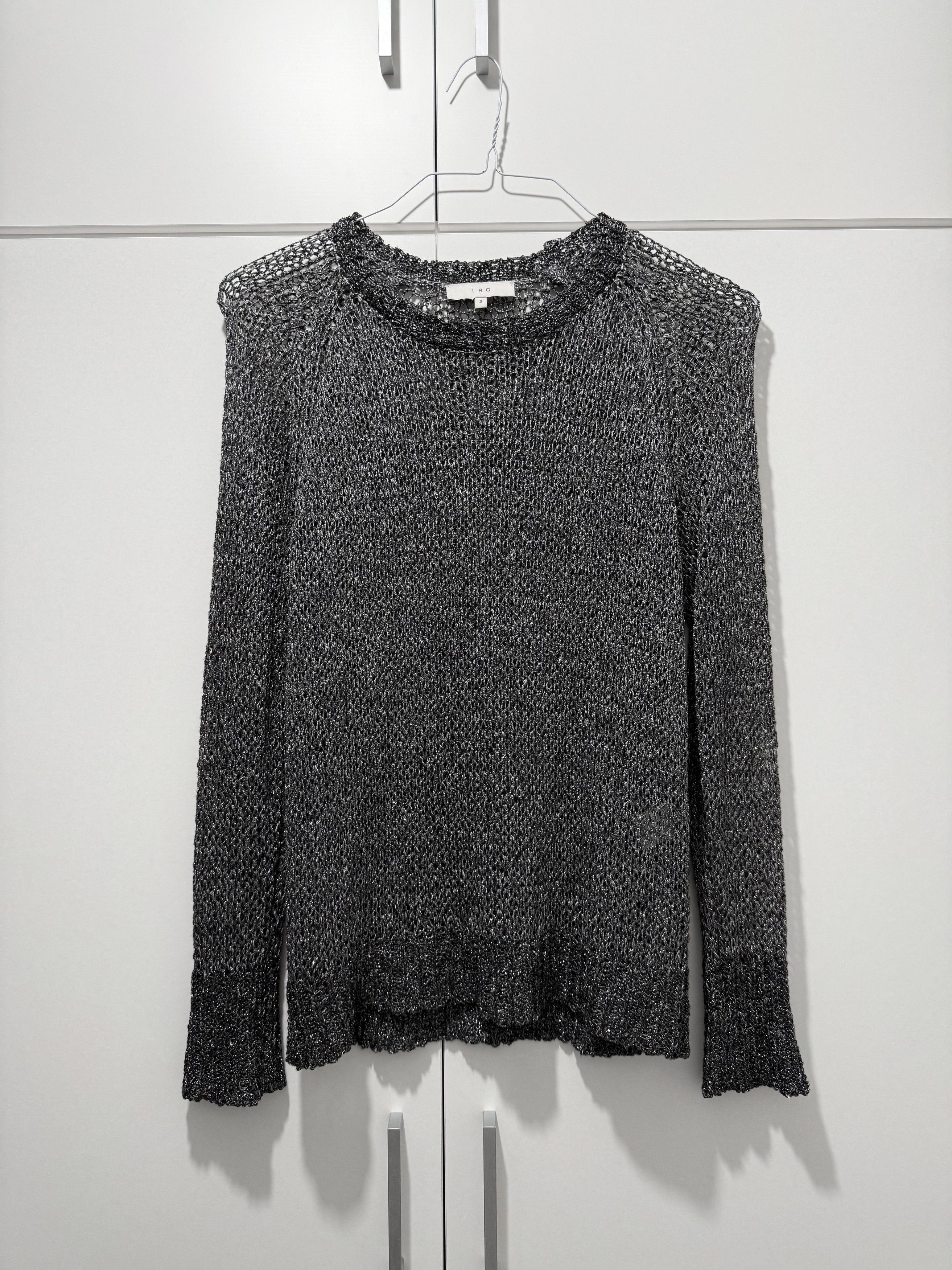 Iro IRO Paris Madda Metallic Knit Сhainmail Sweater (S) Size S / US 4 / IT 40 - 1 Thumbnail