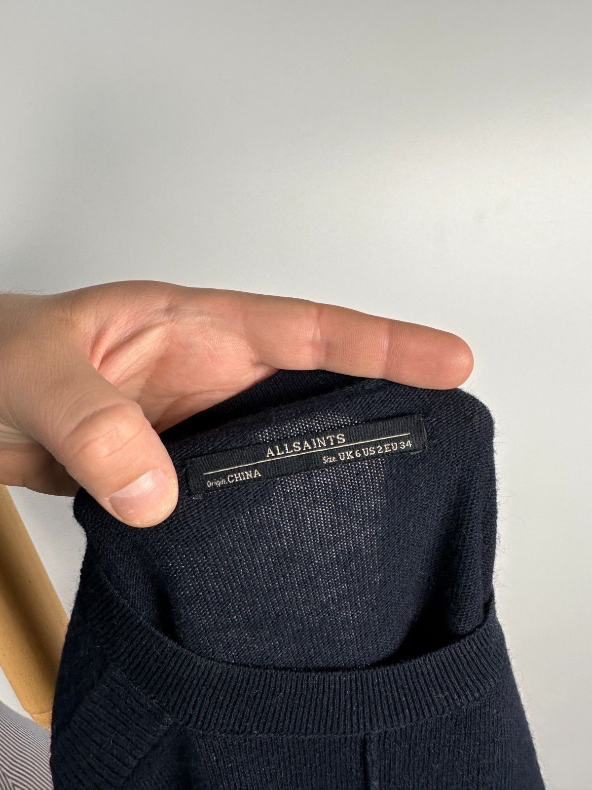 Allsaints All Saints Mini Dress Cotton Cashmere Black Size US2 Size XS / US 0-2 / IT 36-38 - 7 Thumbnail
