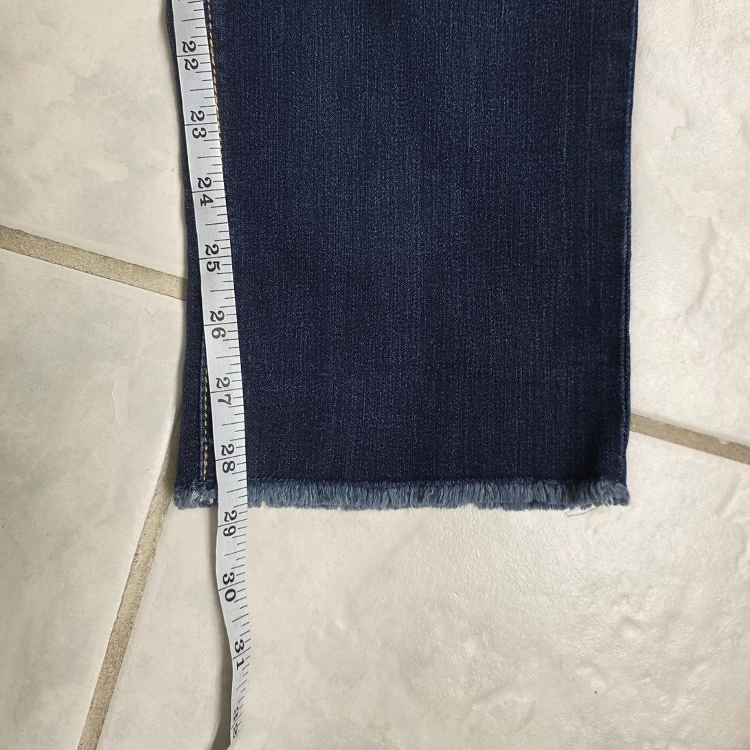 Other Seven High Rise Slim Straight Dark Wash Fray Hem Jeans-Sz 16 Size 38" / US 16 / IT 52 - 5 Thumbnail