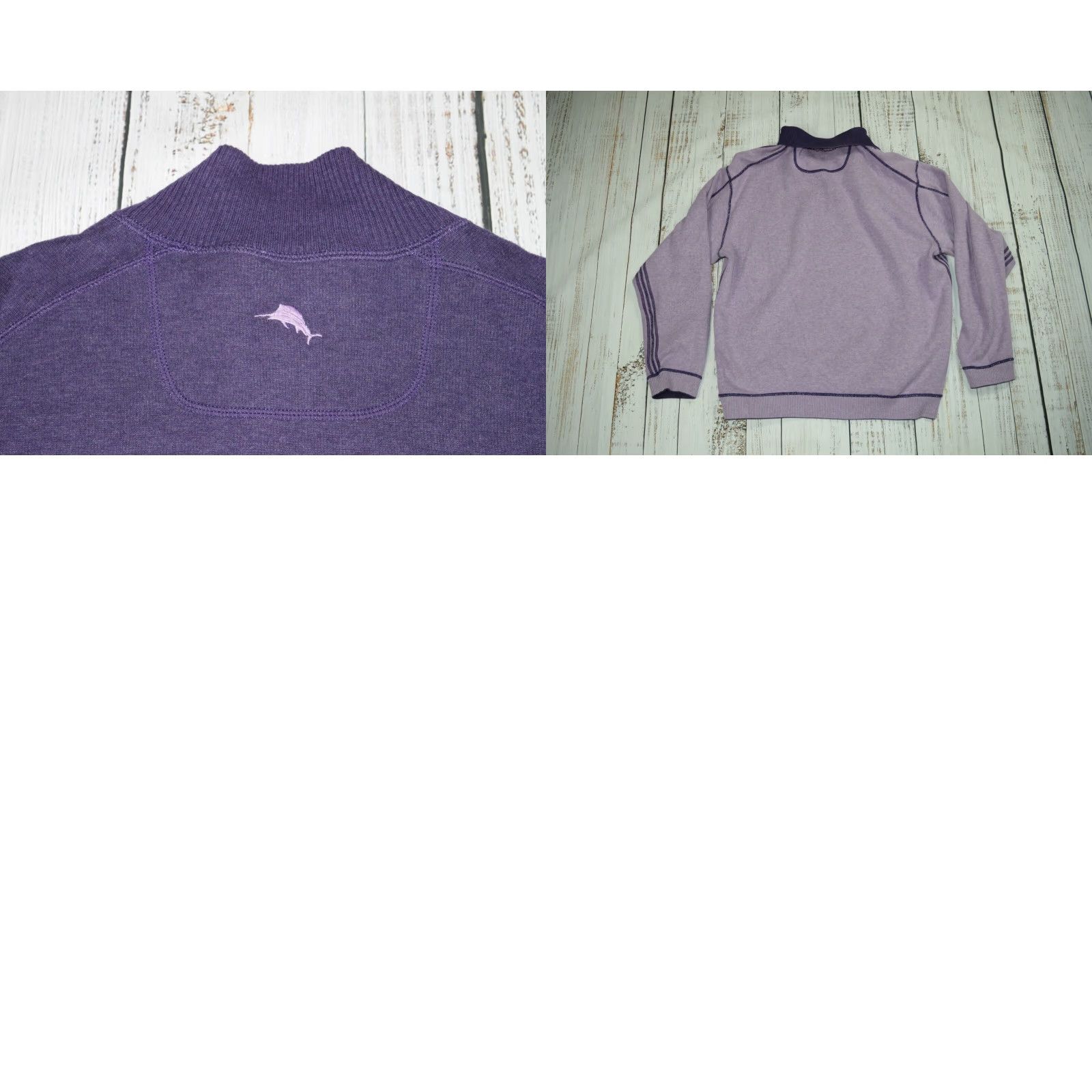 Tommy Bahama TOMMY BAHAMA Cotton Sweater Pullover Reversible 1/4 Zip Mock Neck Long Sleeve XL Purple Mens Size US XL / EU 56 / 4 - 8 Thumbnail