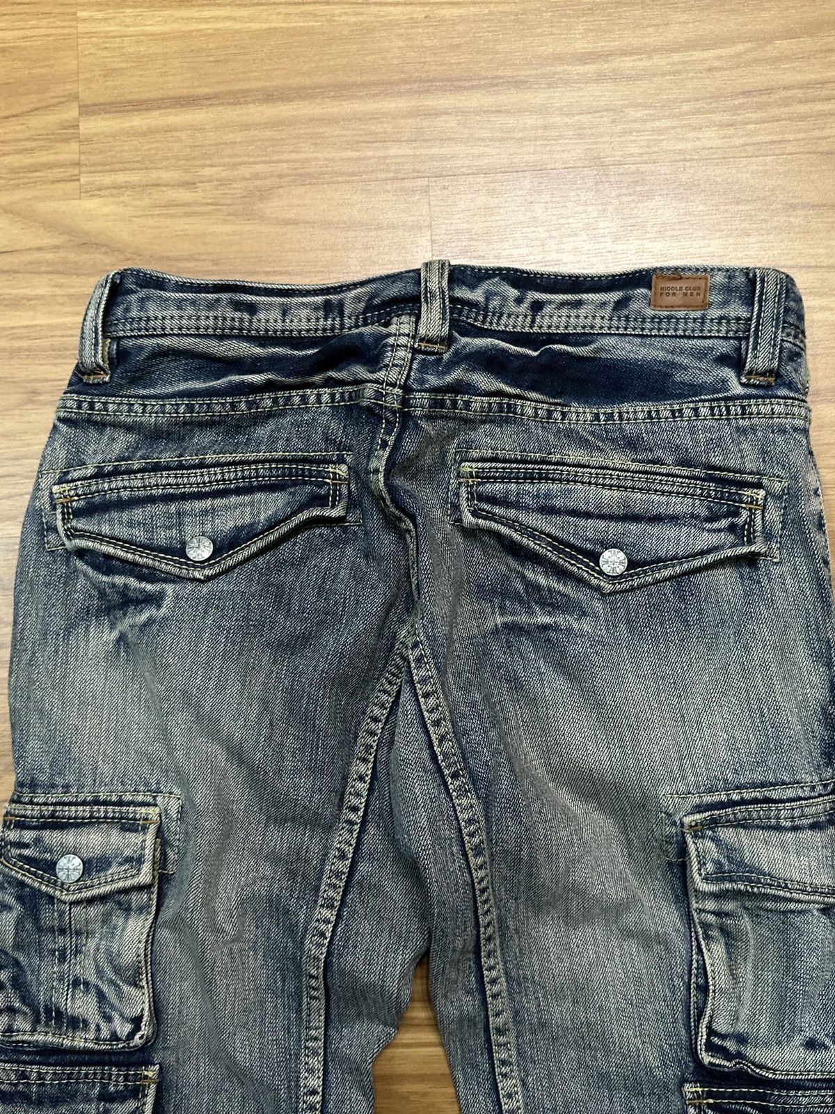Nicole Club Nicole Club For Men Flare Multi Pocket Bondage Denim Jeans Size US 32 / EU 48 - 17 Thumbnail