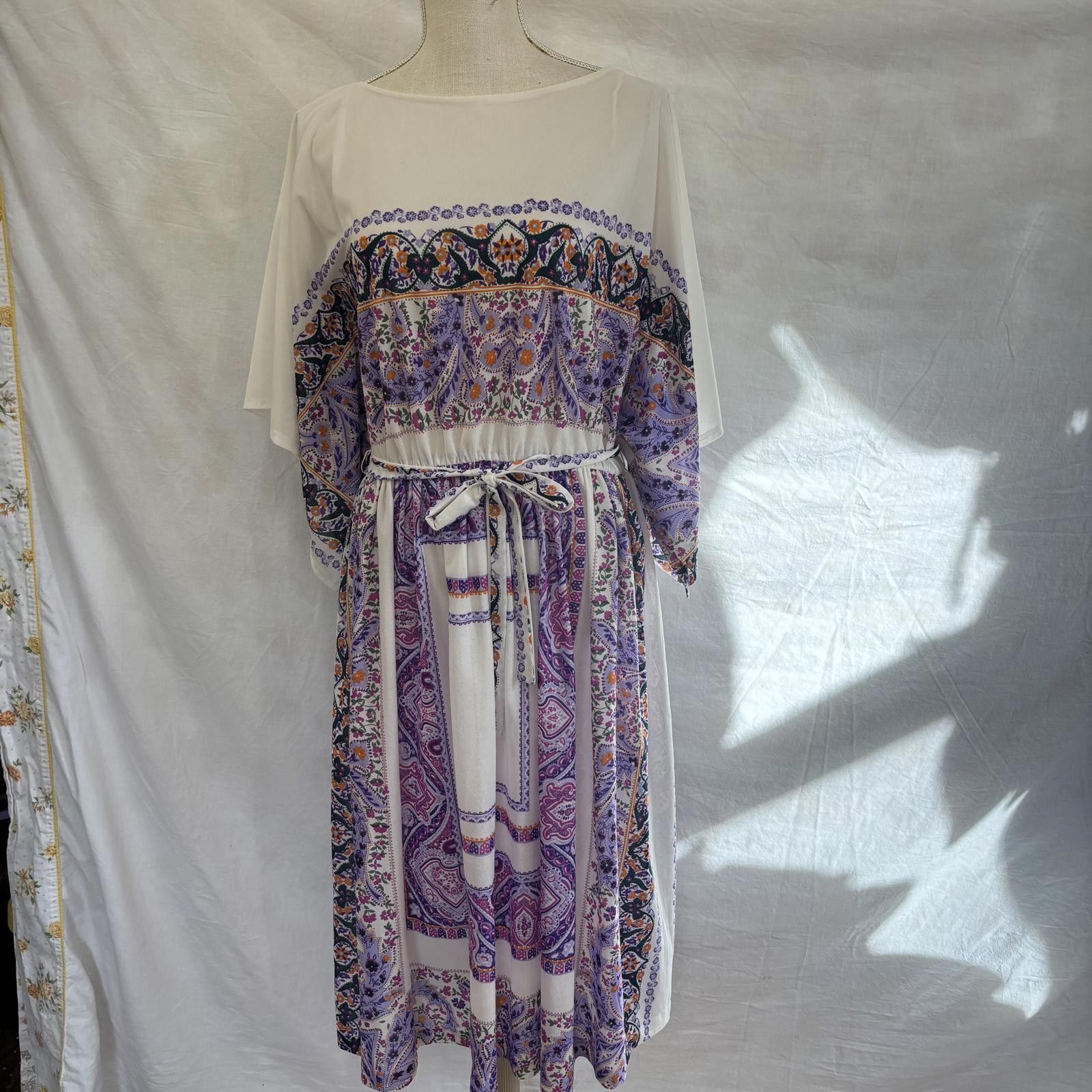 Other Vtg 70s floral paisley flowy sleeve fairy-core hippie dress Size M / US 6-8 / IT 42-44 - 1 Thumbnail
