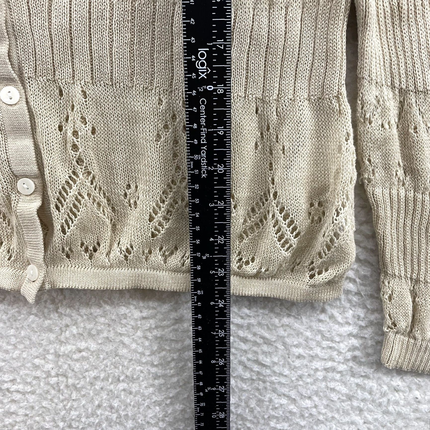 Tommy Hilfiger VINTAGE Tommy Hilfiger Cardigan Sweater XL Beige Knit Grunge Boho Fairy Y2K Size XL / US 12-14 / IT 48-50 - 6 Thumbnail