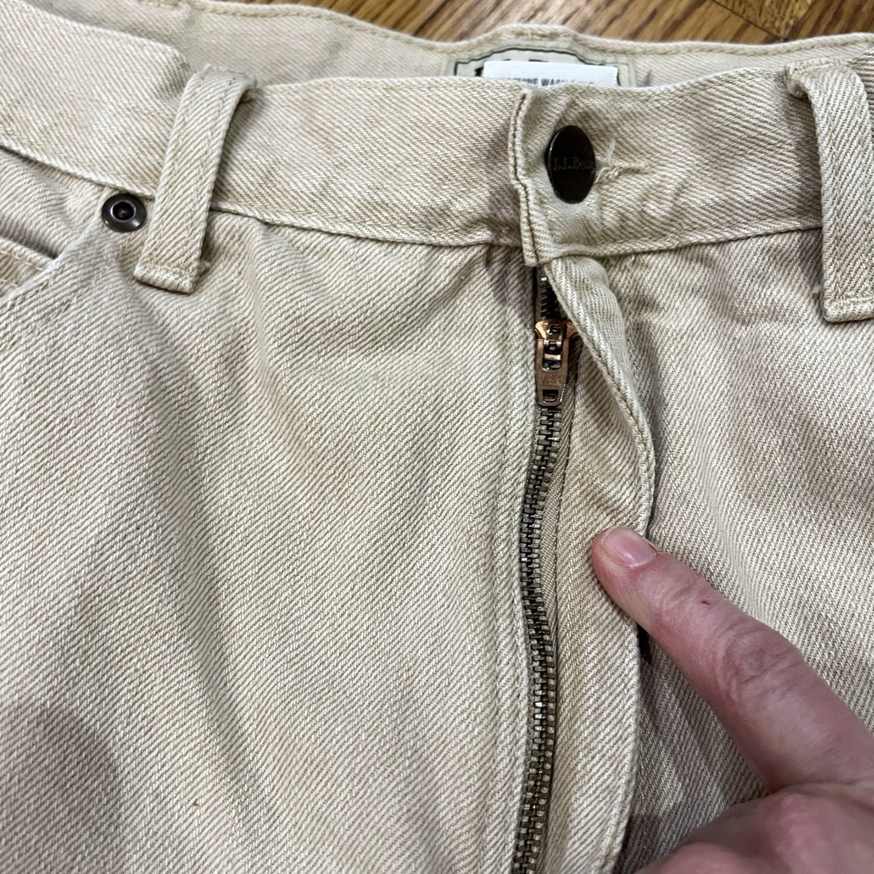 Vintage L.L. Bean Jeans Flannel Lined Mens 34x30 Classic Fit Cream Ivory Denim Size US 34 / EU 50 - 7 Thumbnail