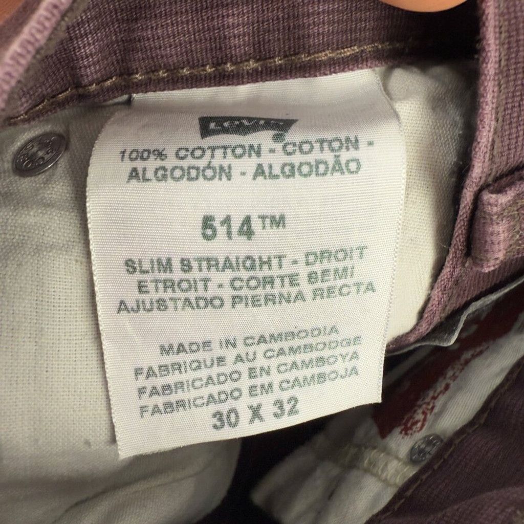 Levi's LEVI'S 514 sz 30 X 32 Straight Burgundy Corduroy Pants Size US 30 / EU 46 - 3 Thumbnail