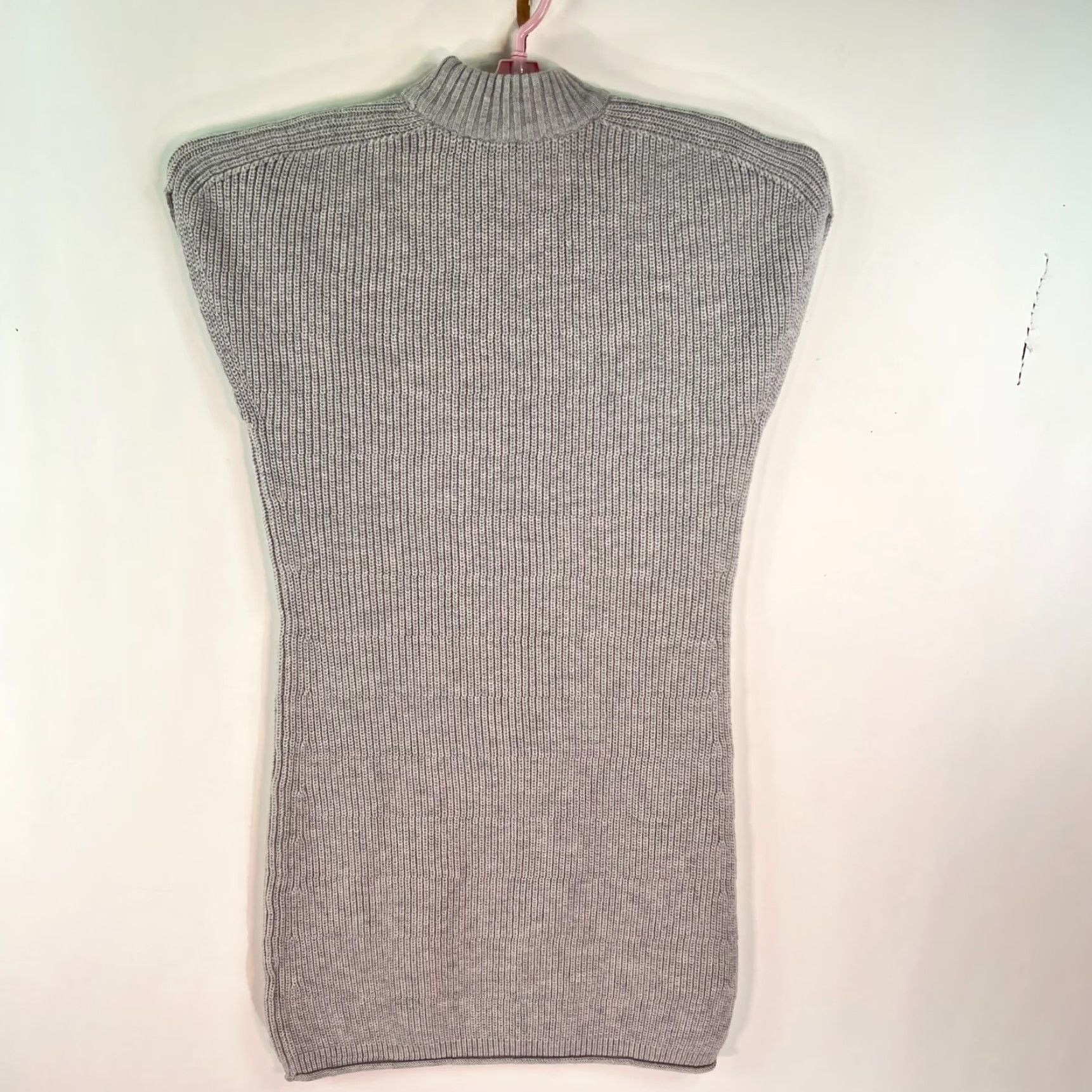Athleta VINTAGE Athleta Mock Neck Ribbed Sweater Dress XS Gray Merino Wool Oversized Dress Women Size XS / US 0-2 / IT 36-38 - 6 Thumbnail