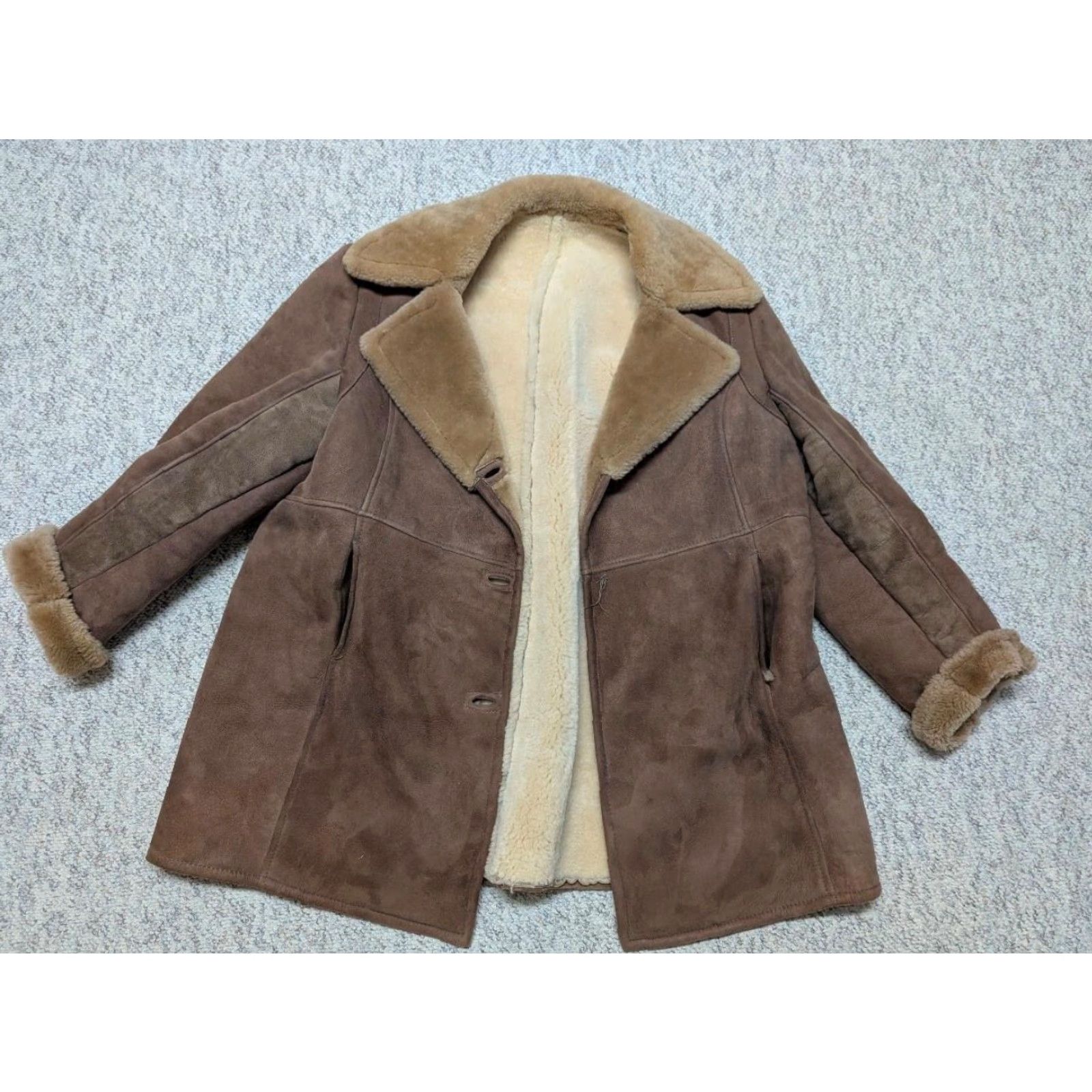 Vintage VINTAGE White Eagle Furs Coat Western Shirt Mens XL Brown Leather Shearling Sheepskin Cowboy 46 Size US XL / EU 56 / 4 - 4 Thumbnail