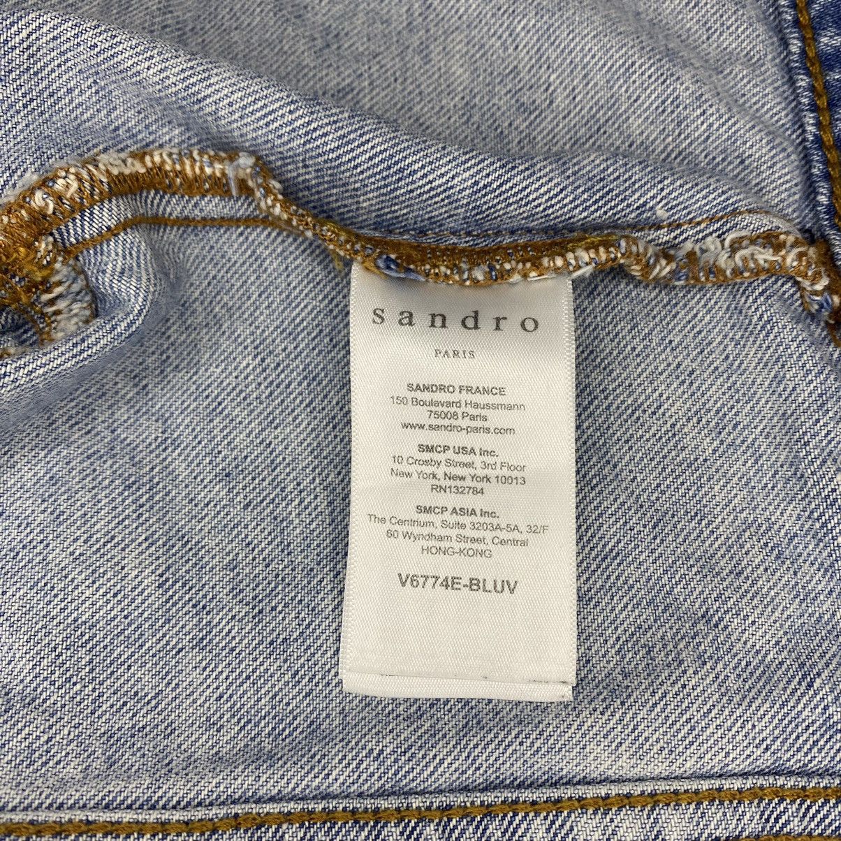 Sandro Sando Liverpool Short Star Denim Jacket Size XS / US 0-2 / IT 36-38 - 8 Thumbnail