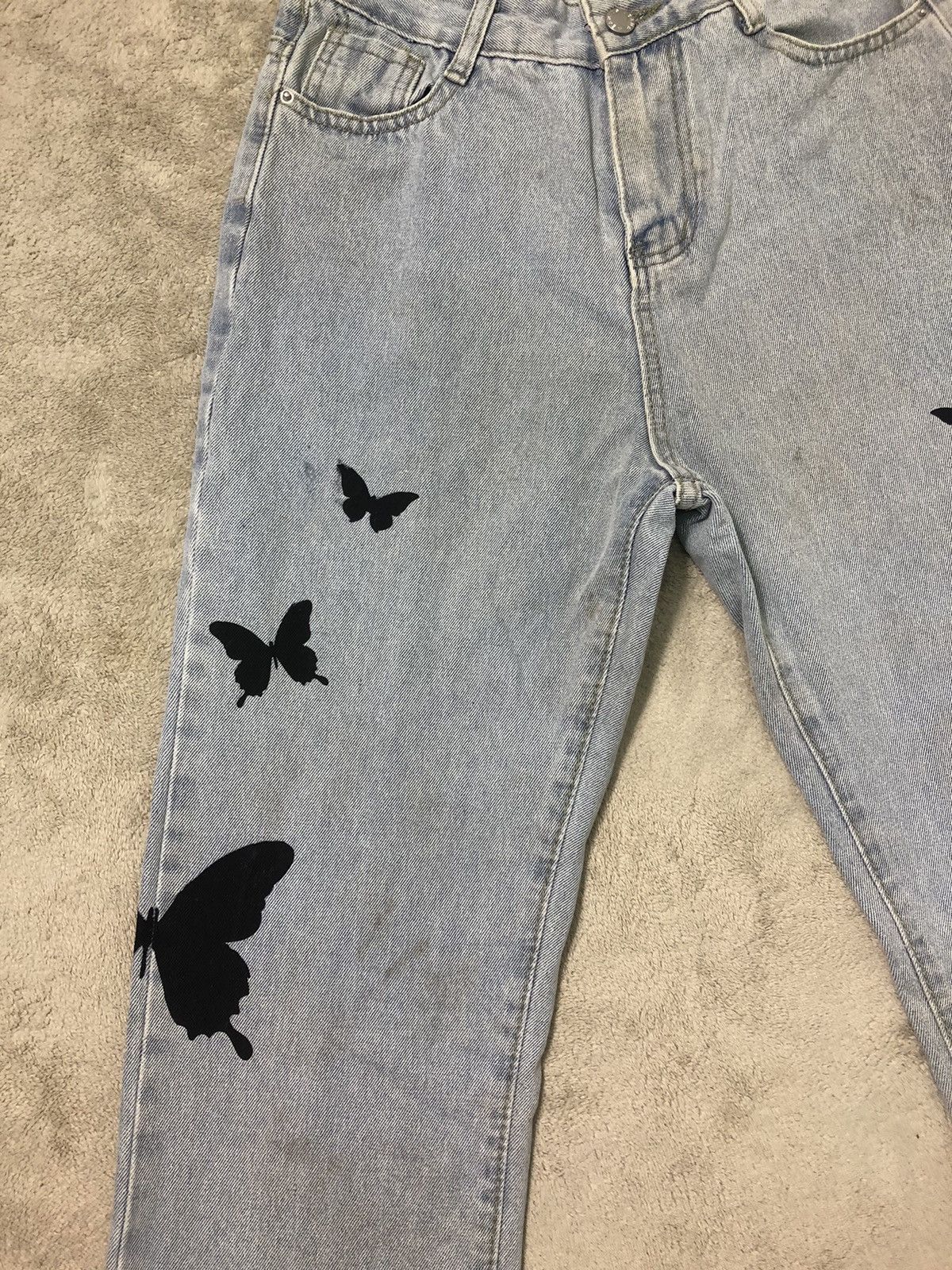 Vintage 🦋 Vintage 90s ZS Jeans Butterfly Silhouettes Straight Denim Size US 29 - 5 Thumbnail