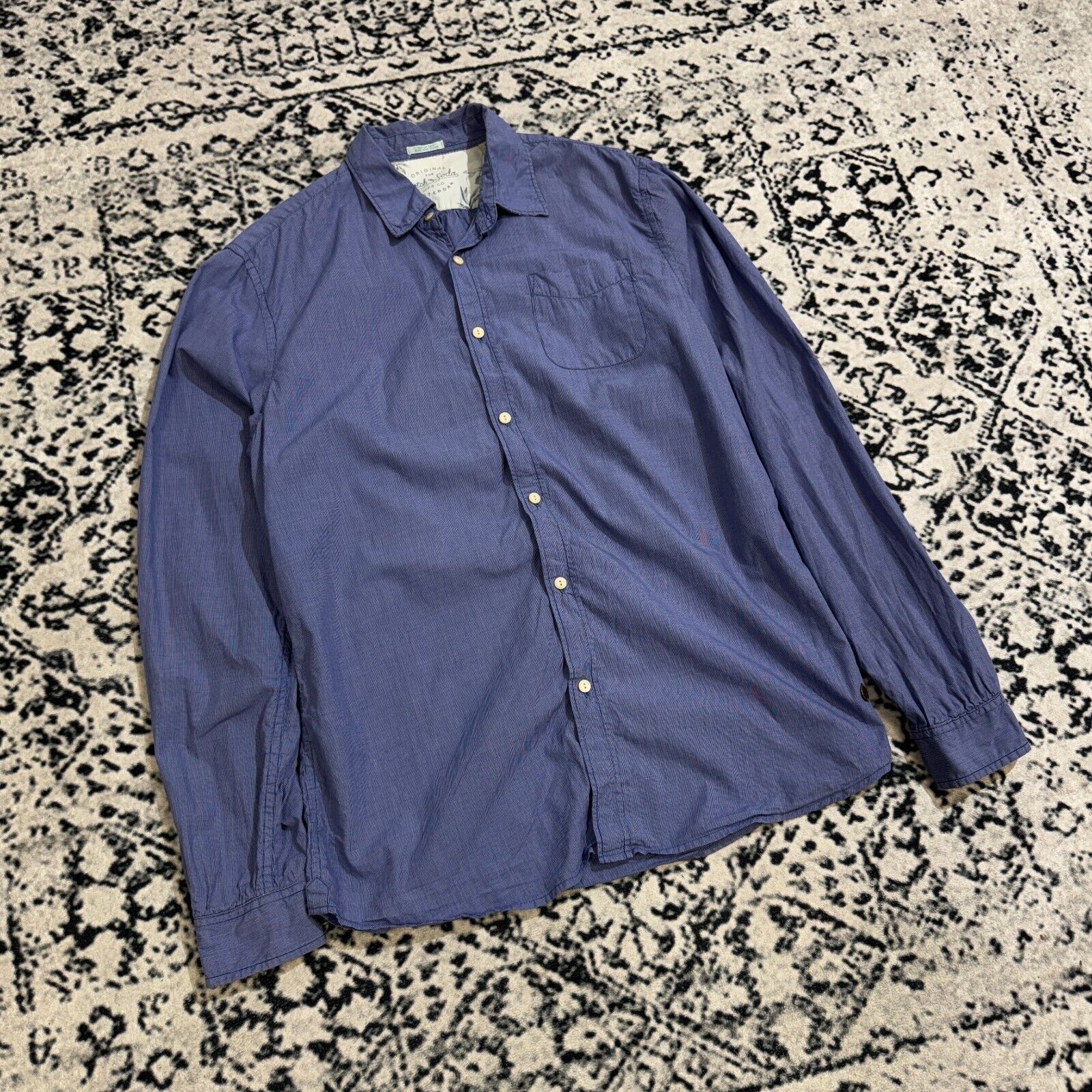 Scotch & Soda × Vintage Vintage Scotch Soda Unisex Blue Cotton Shirt Size L Y2K 90s Size US L / EU 52-54 / 3 - 3 Thumbnail