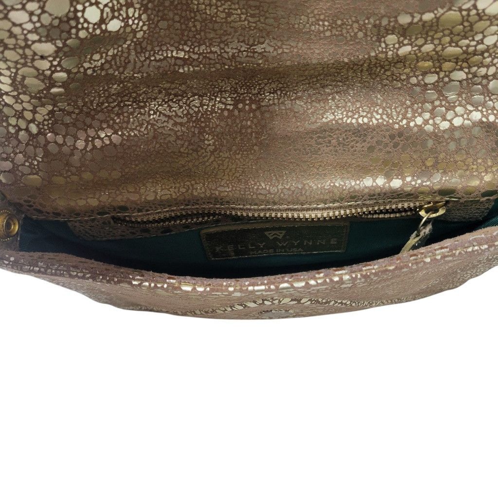 Other Kelly Wynne Women's Animal Print Gold Designer Clutch Purse Size ONE SIZE - 7 Thumbnail