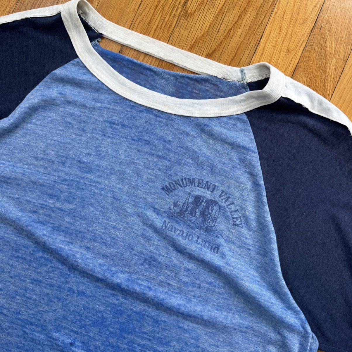 Vintage SINGLE STITCH PAPER THIN RINGER T SHIRT Size US L / EU 52-54 / 3 - 2 Thumbnail