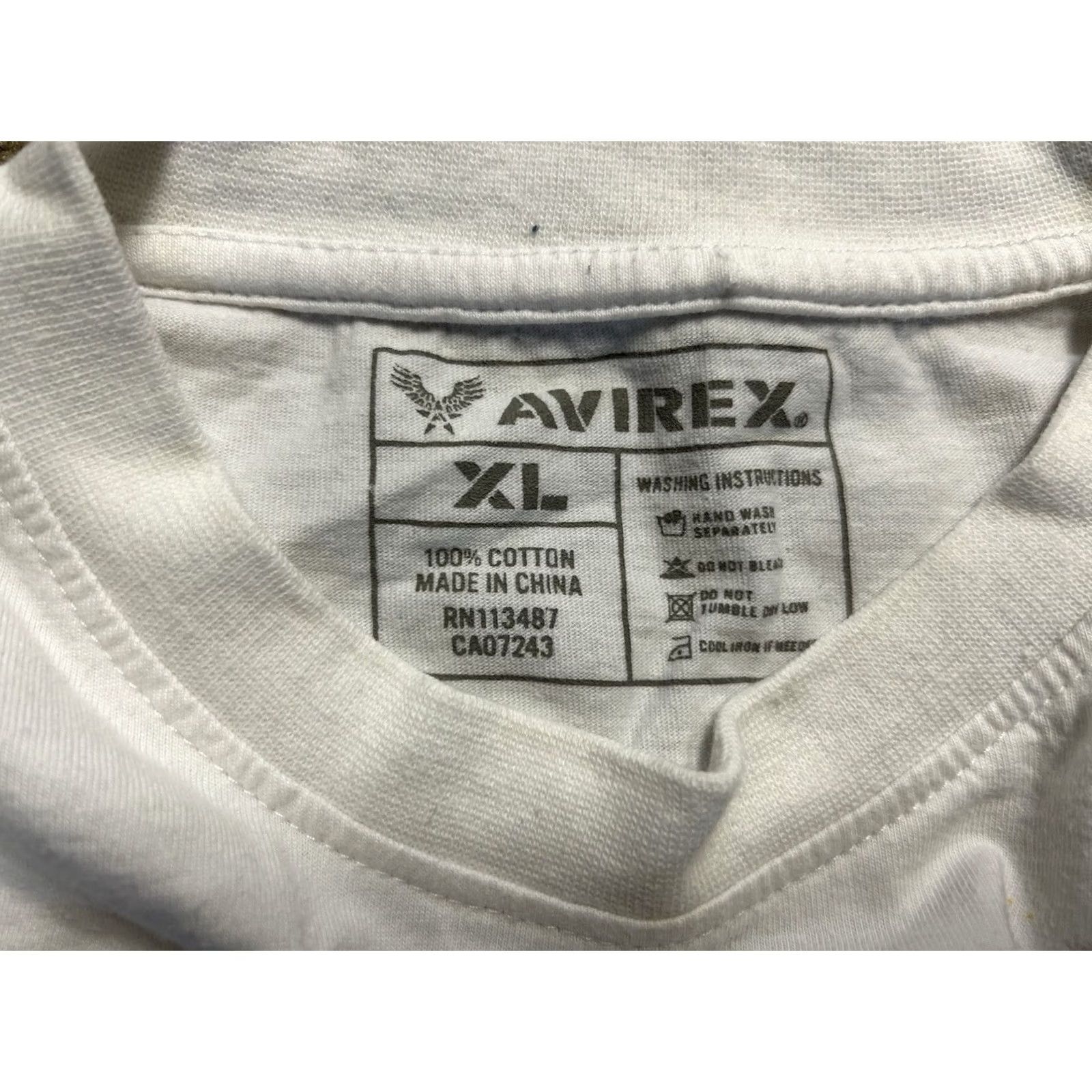 Avirex VINTAGE Avirex Tiger Short Sleeve Mens XL T-Shirt White Size US XL / EU 56 / 4 - 4 Thumbnail