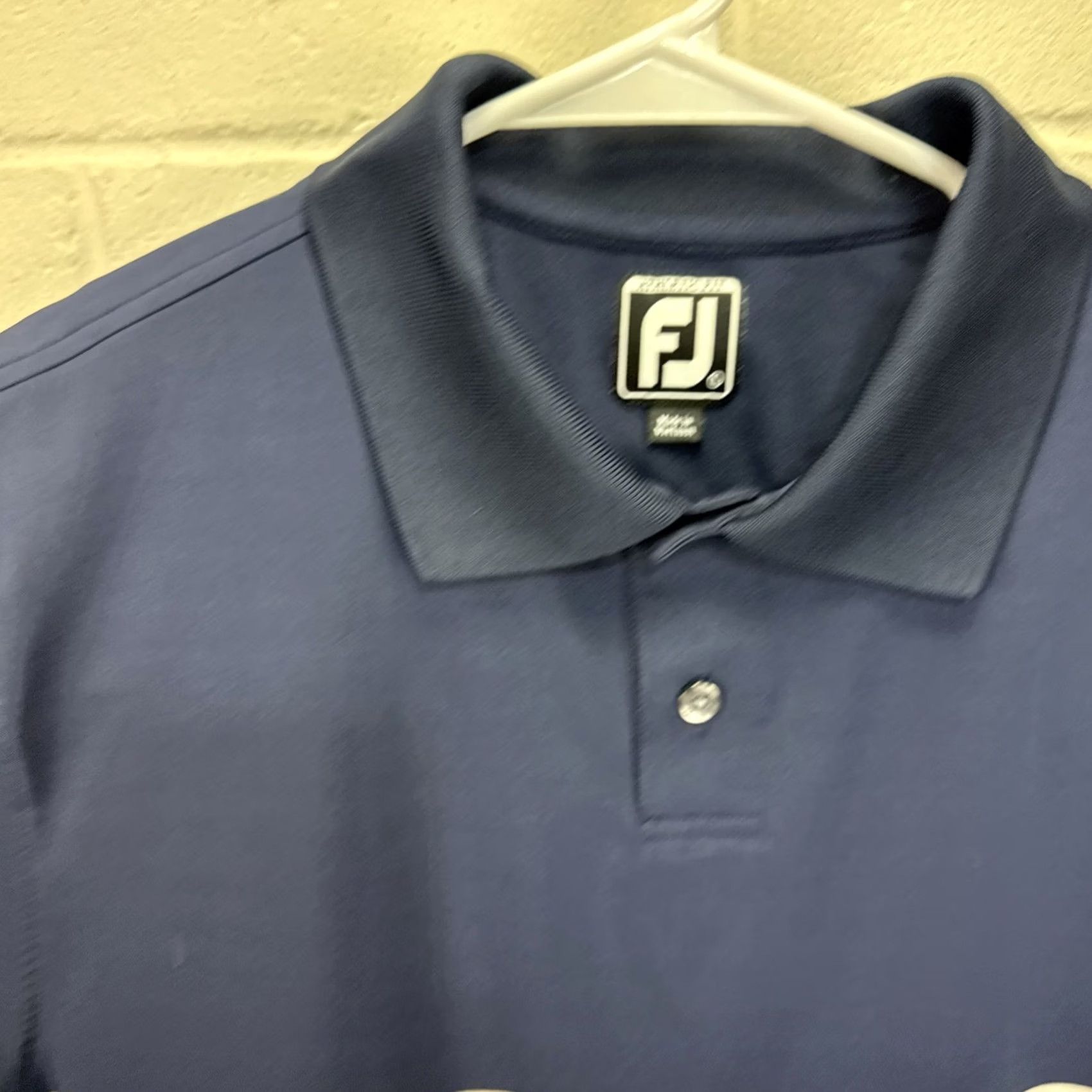 Footjoy FootJoy Golf Polo Short Sleeve Shirt Men Large Blue Knit Embroidered Logo Striped Regular Fit Button-Up VINTAGE: No Size US L / EU 52-54 / 3 - 3 Thumbnail