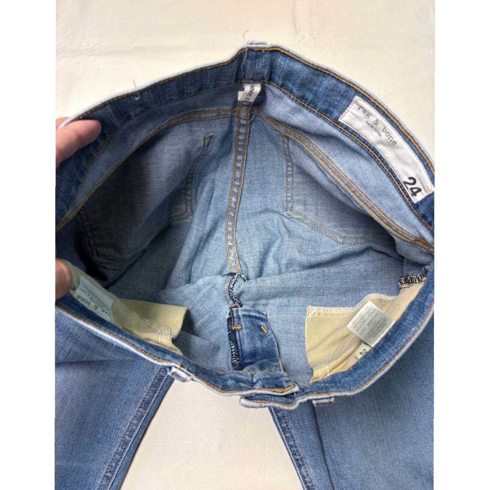 Rag & Bone Rag & Bone Ankle Skinny Jeans Women 24 Blue Nelly Wash Zipper 24x28 Size 42" / US 20 - 4 Thumbnail