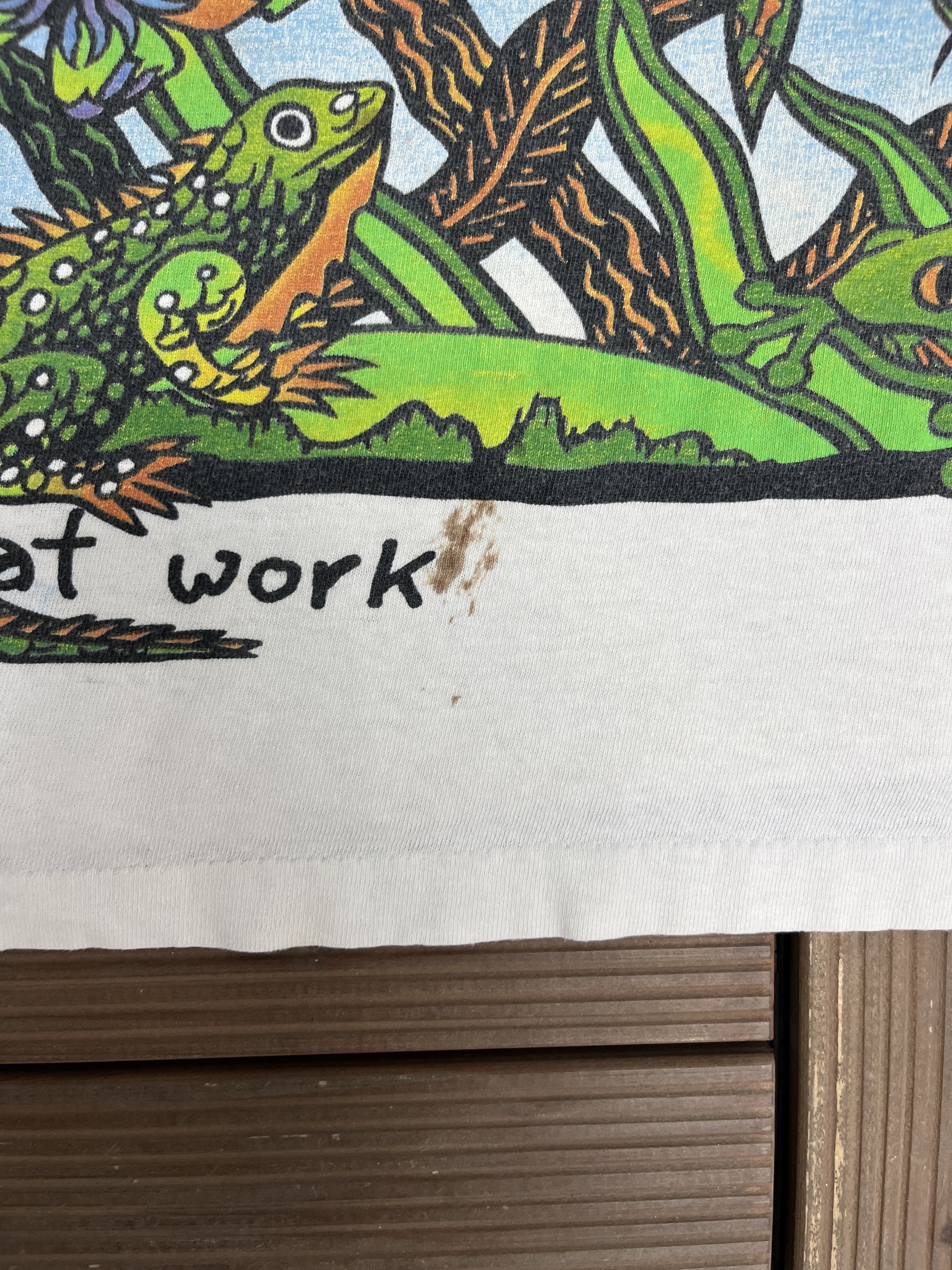 Vintage Conservation At Work Vintage White Distressed T-Shirt Tee Size US XL / EU 56 / 4 - 6 Thumbnail