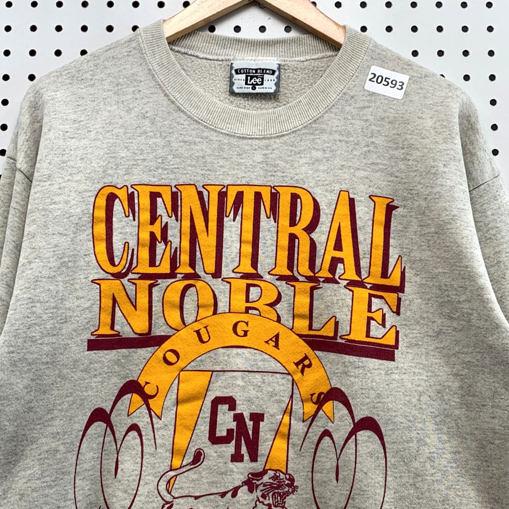 Lee VINTAGE Lee Shirt Mens Medium Gray Central Noble Cougars Crewneck Sweatshirt Size US M / EU 48-50 / 2 - 7 Thumbnail