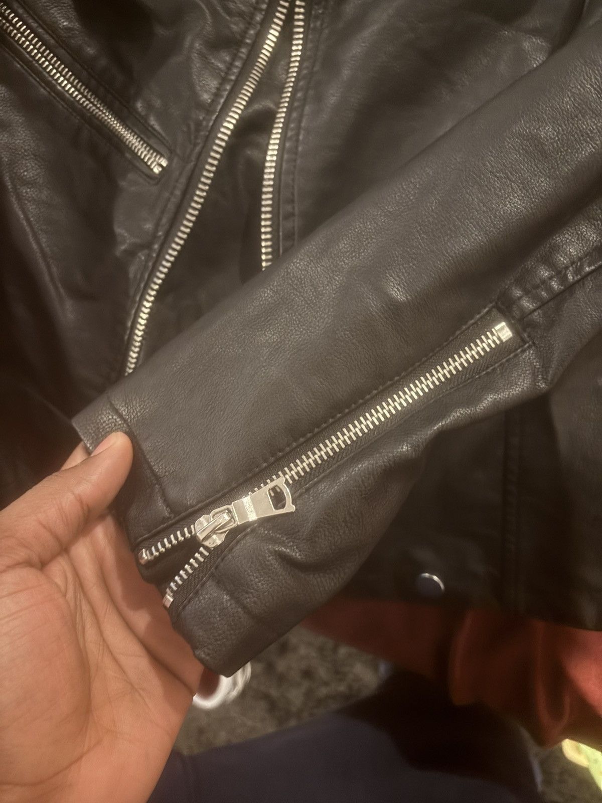 Vintage Casual Black leather jacket cotton fur Size US S / EU 44-46 / 1 - 3 Thumbnail