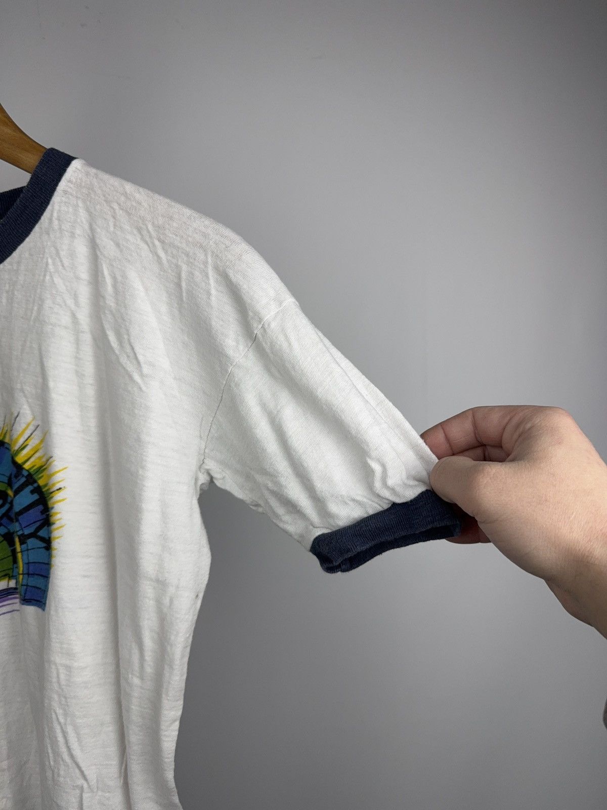 Vintage RARE Vintage 1970s New York Big Apple Ringer Retro T-Shirt Size US S / EU 44-46 / 1 - 8 Thumbnail