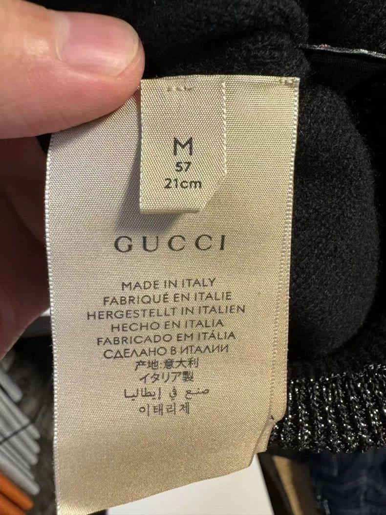 Gucci Gucci Size M GG cashmere gold and silver silk jacquad hat Size ONE SIZE - 3 Thumbnail