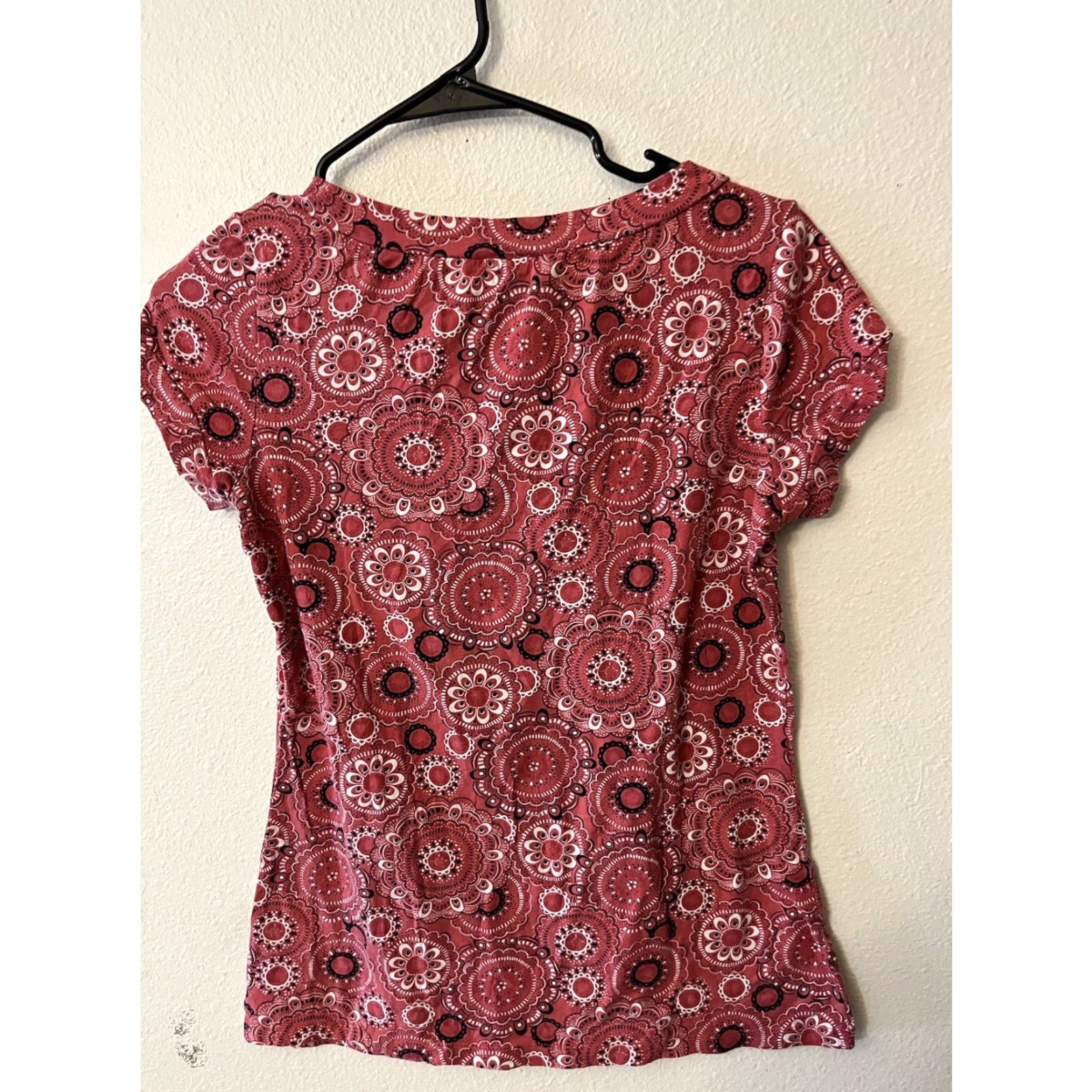 Loft LOFT Women's Shirt Top Blouse Sleeveless Red Geometric Round Neck Pullover Casual Small Size S / US 4 / IT 40 - 3 Thumbnail