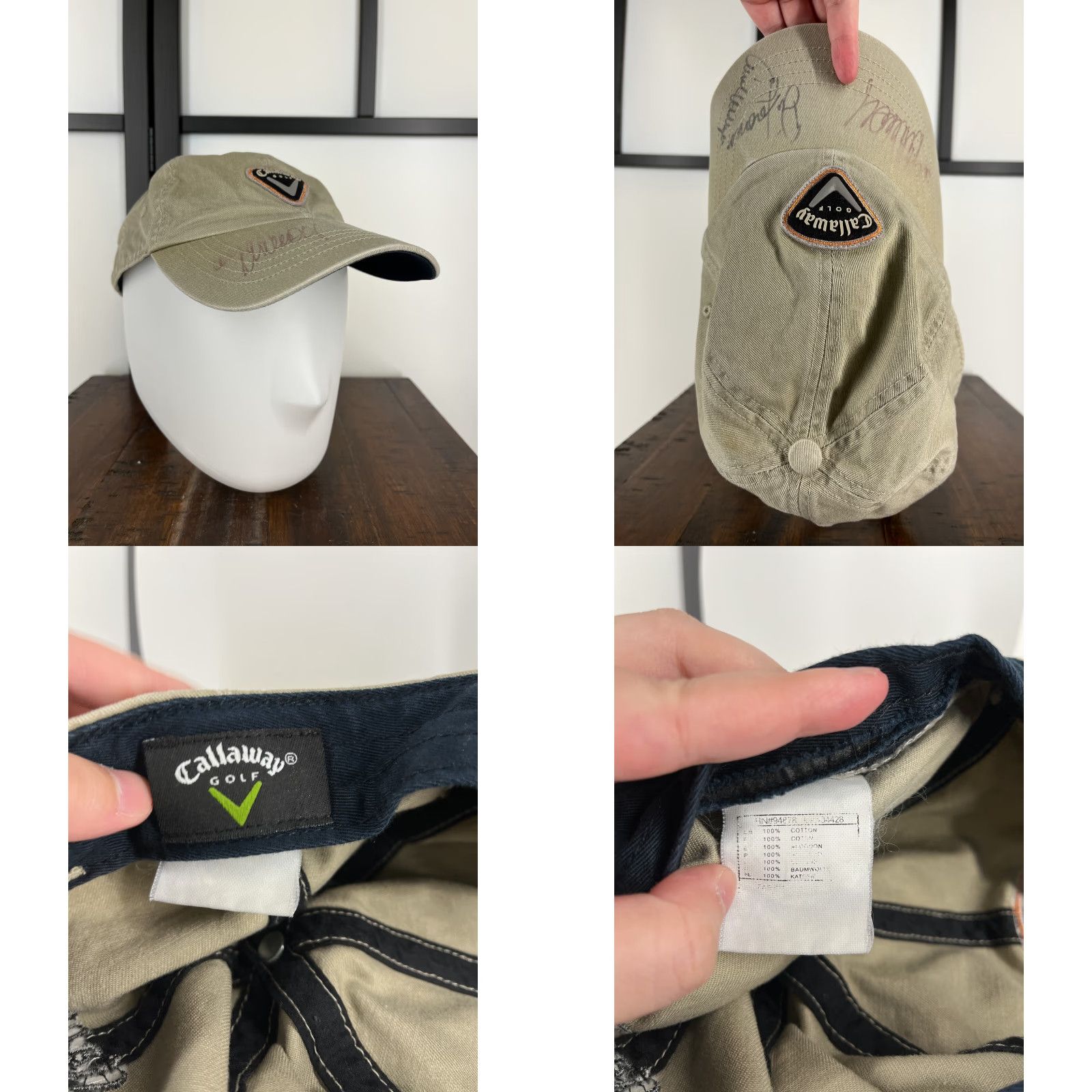 Callaway Callaway Golf Hat Cap Strap Back Mens Green Embroidered 100% Cotton Adjustable Lightweight Logo Hat/Cap Size ONE SIZE - 8 Thumbnail