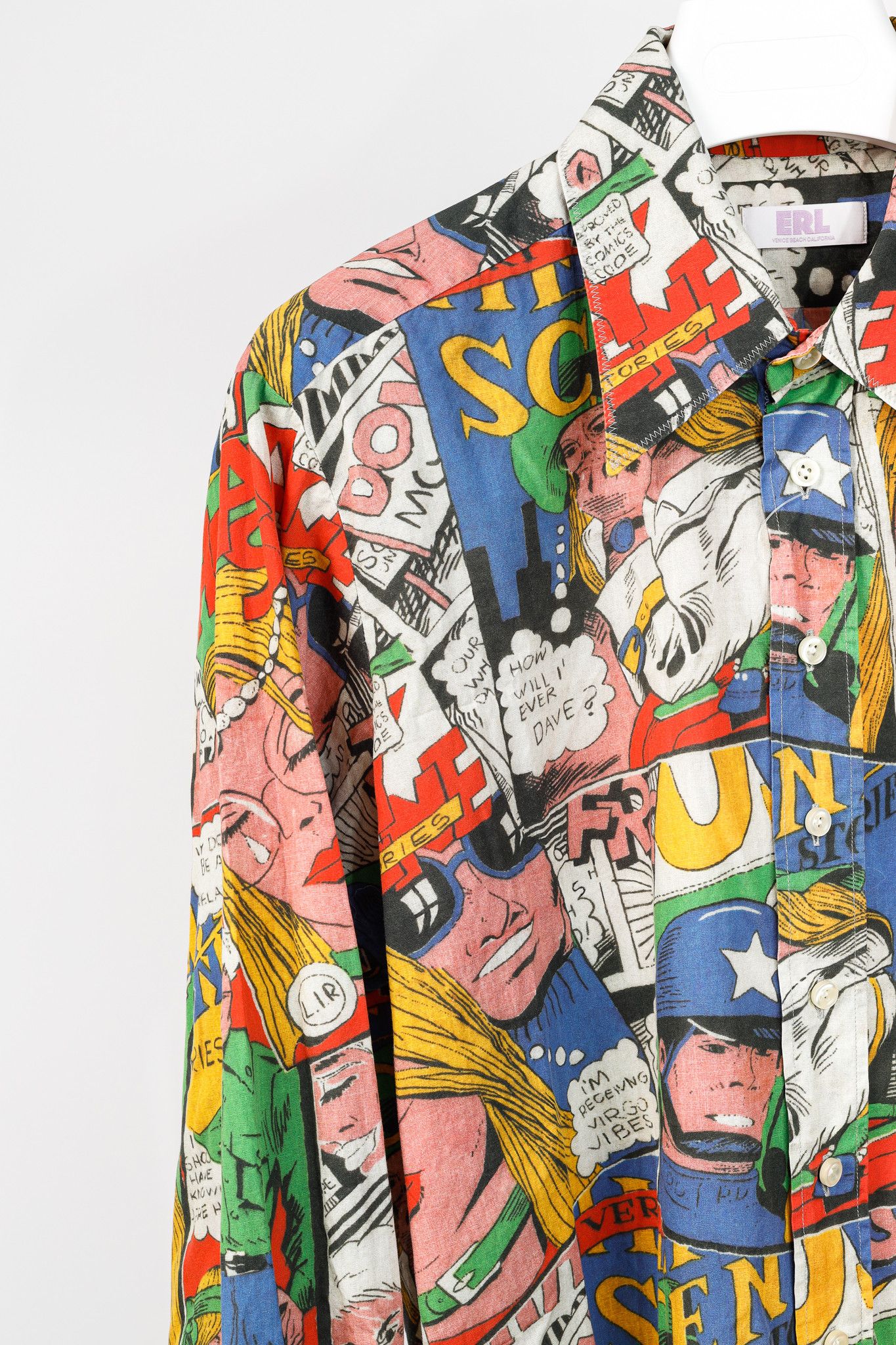 ERL ERL SS/23 Comic Book Multicolor Printed Cotton Shirt Size US XL / EU 56 / 4 - 5 Thumbnail