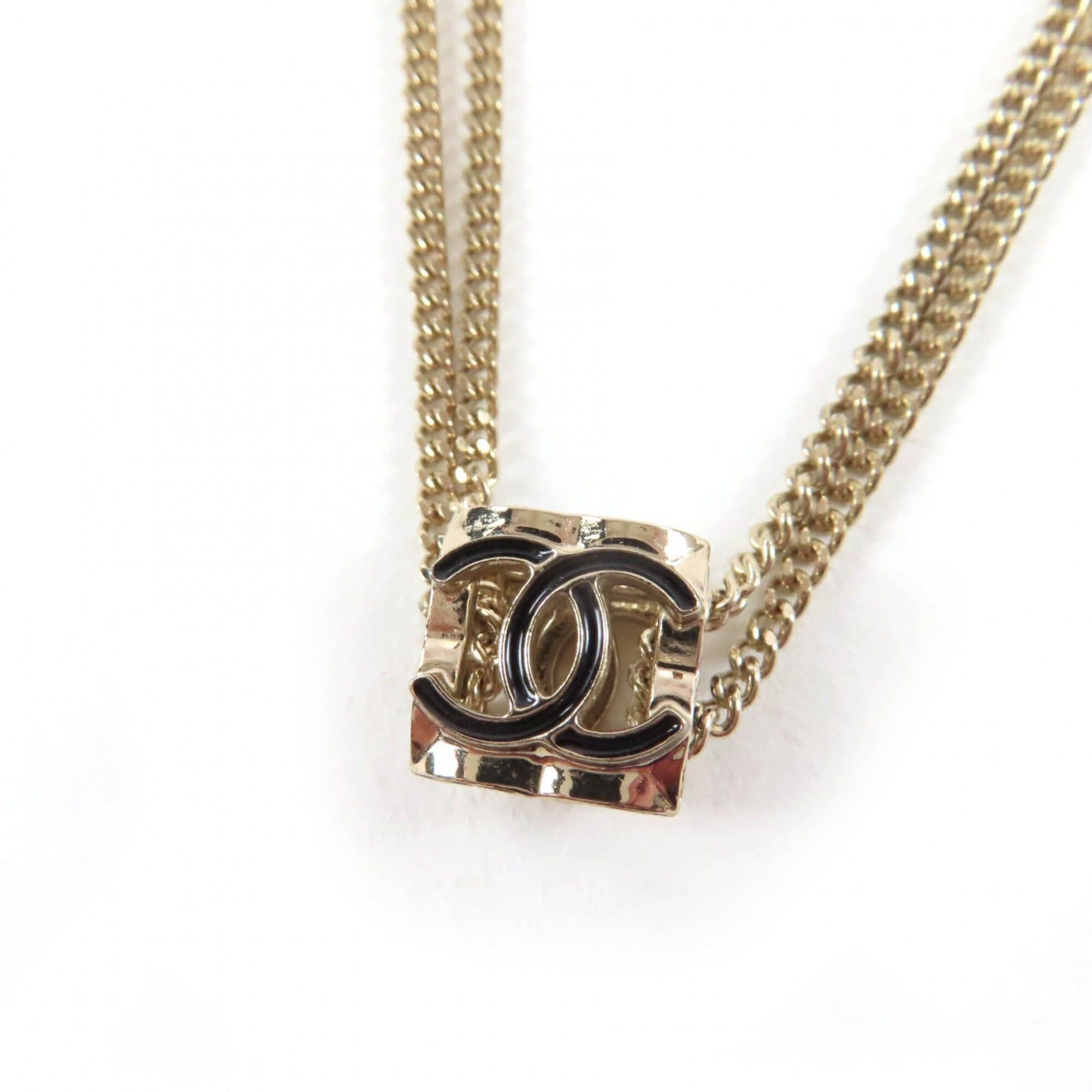 Chanel CHANEL A22K Coco Mark Cube Necklace Pendant, Gold, Made in Italy, Weight: 15g, Women's Size ONE SIZE - 1 Thumbnail
