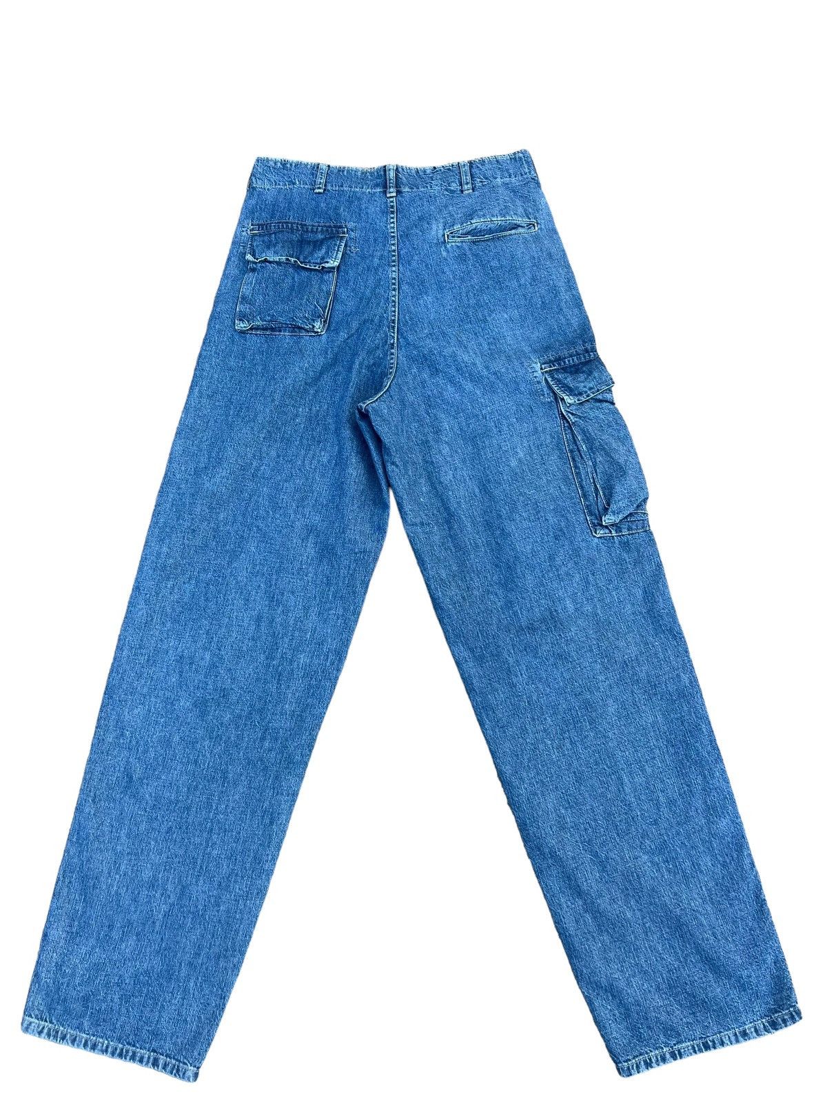 Vintage Vintage Acoustic Japan Faded Blue Denim Cargo Trouser Pant Size US 30 / EU 46 - 2 Thumbnail