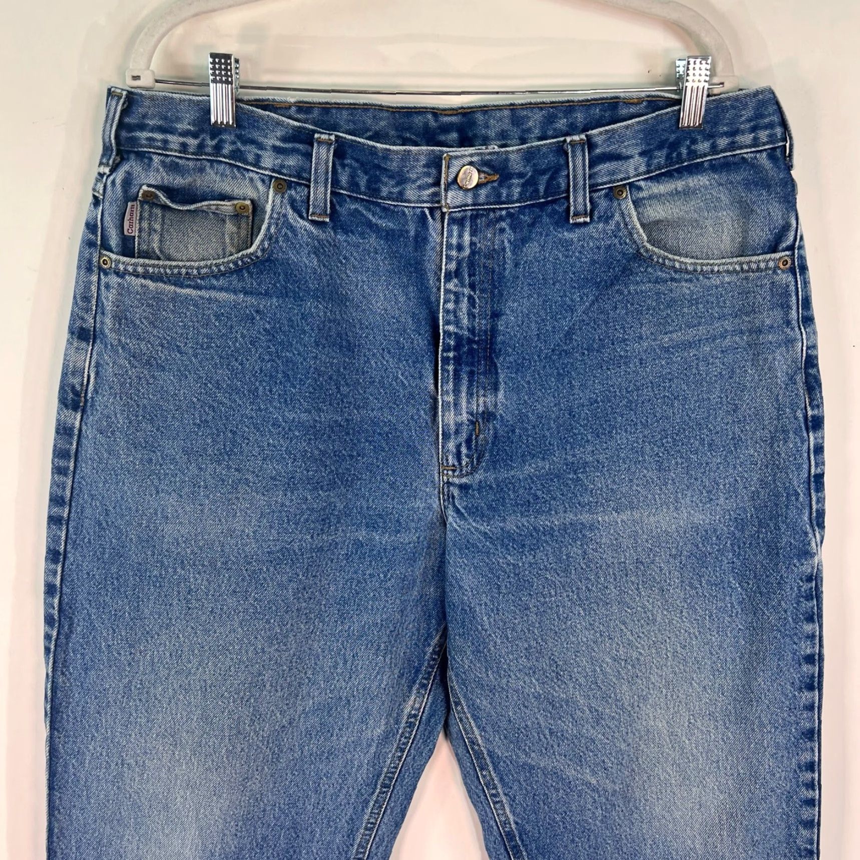 Carhartt VINTAGE Carhartt Pants Mens 40 Blue Relaxed Fit Dungaree Work Wear Outdoor 40x30 Size US 40 / EU 56 - 2 Thumbnail