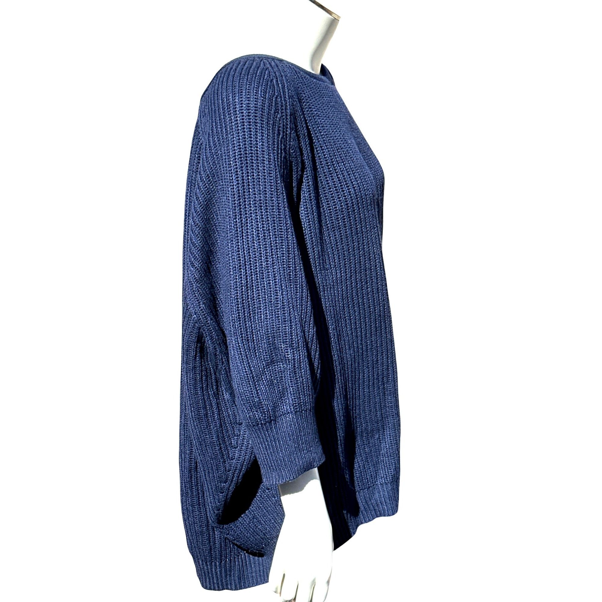 Chicos Chicos Blue Knit Sweater Lightweight Three Quarter Sleeve Pu Size XL / US 12-14 / IT 48-50 - 4 Thumbnail
