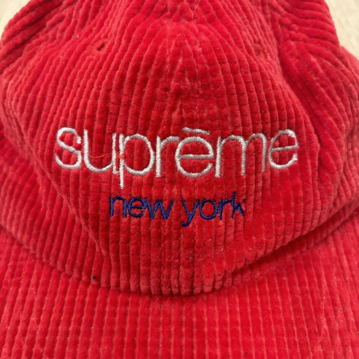 Supreme Supreme Waffle Cord Classic Logo 6-Panel Hat Size ONE SIZE - 2 Thumbnail