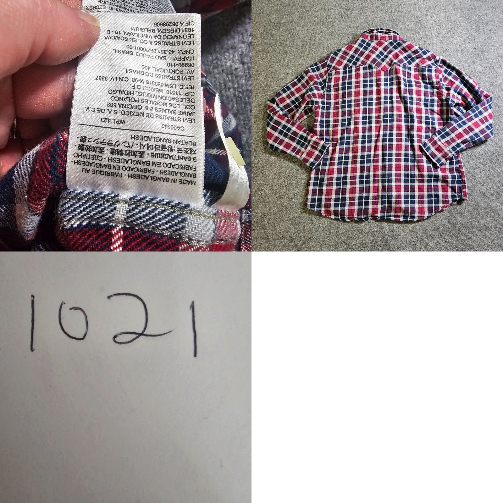 Levi's Levi's Shirt Mens XXL Red Plaid Flannel Pearl Snap Button Western Casual Size US XXL / EU 58 / 5 - 8 Thumbnail