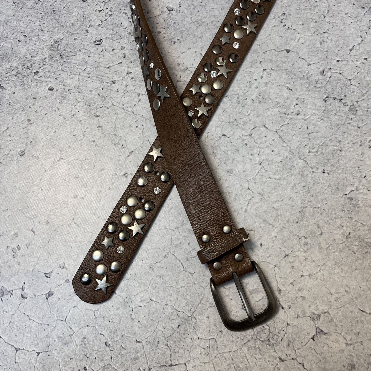 Vintage Vintage Belt Leather Metallic Stars B.B Simon Style Size ONE SIZE - 5 Thumbnail