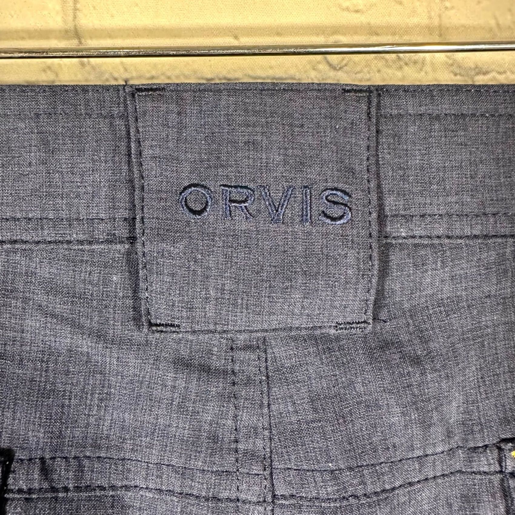 Orvis Orvis Mens Performance Shorts Size 42 Navy Blue Heathered Flat Front Size US 41 - 5 Thumbnail