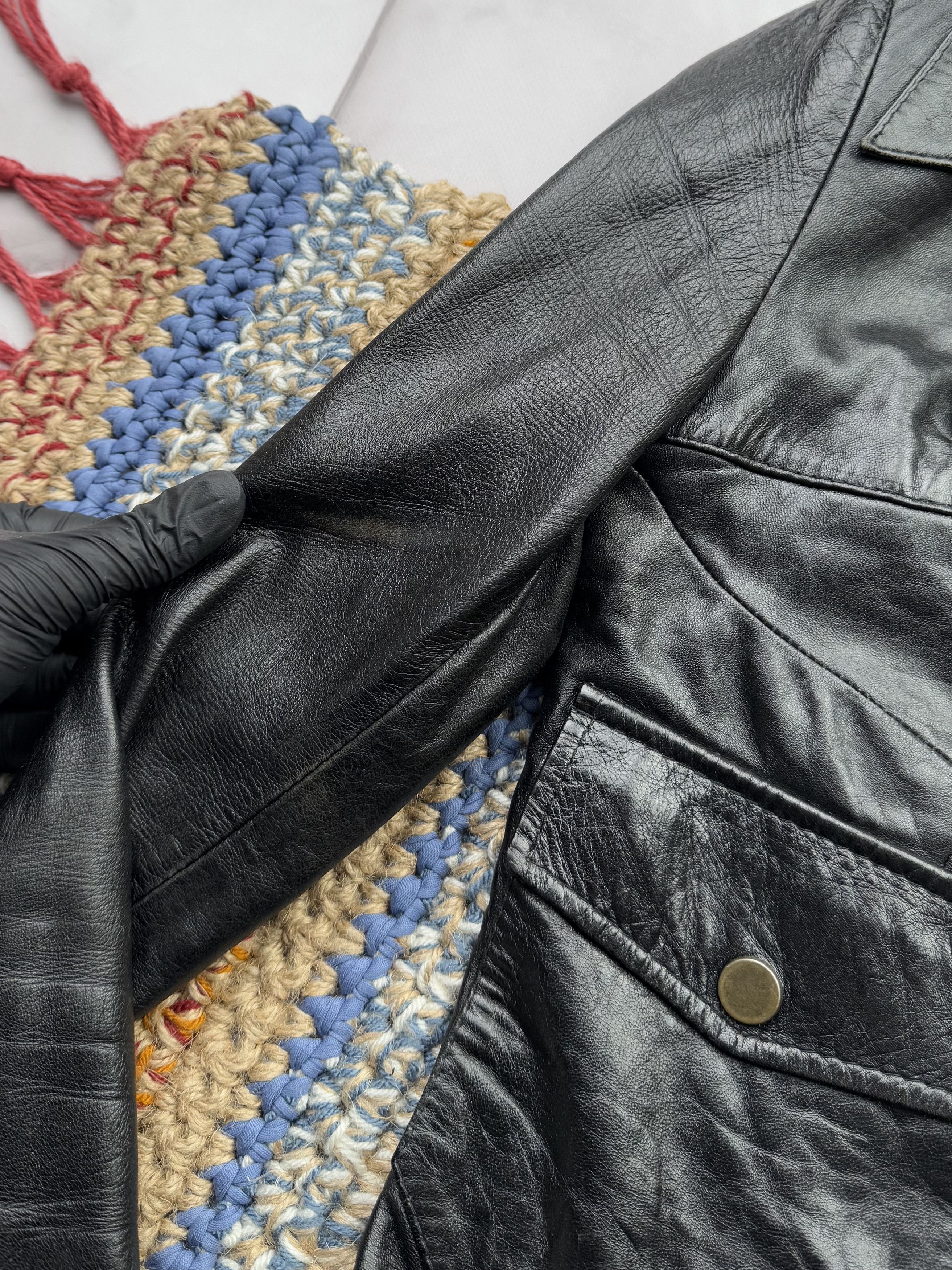 Japanese Brand Vintage Leather Cropped Jacket (E4) Size S / US 4 / IT 40 - 4 Thumbnail