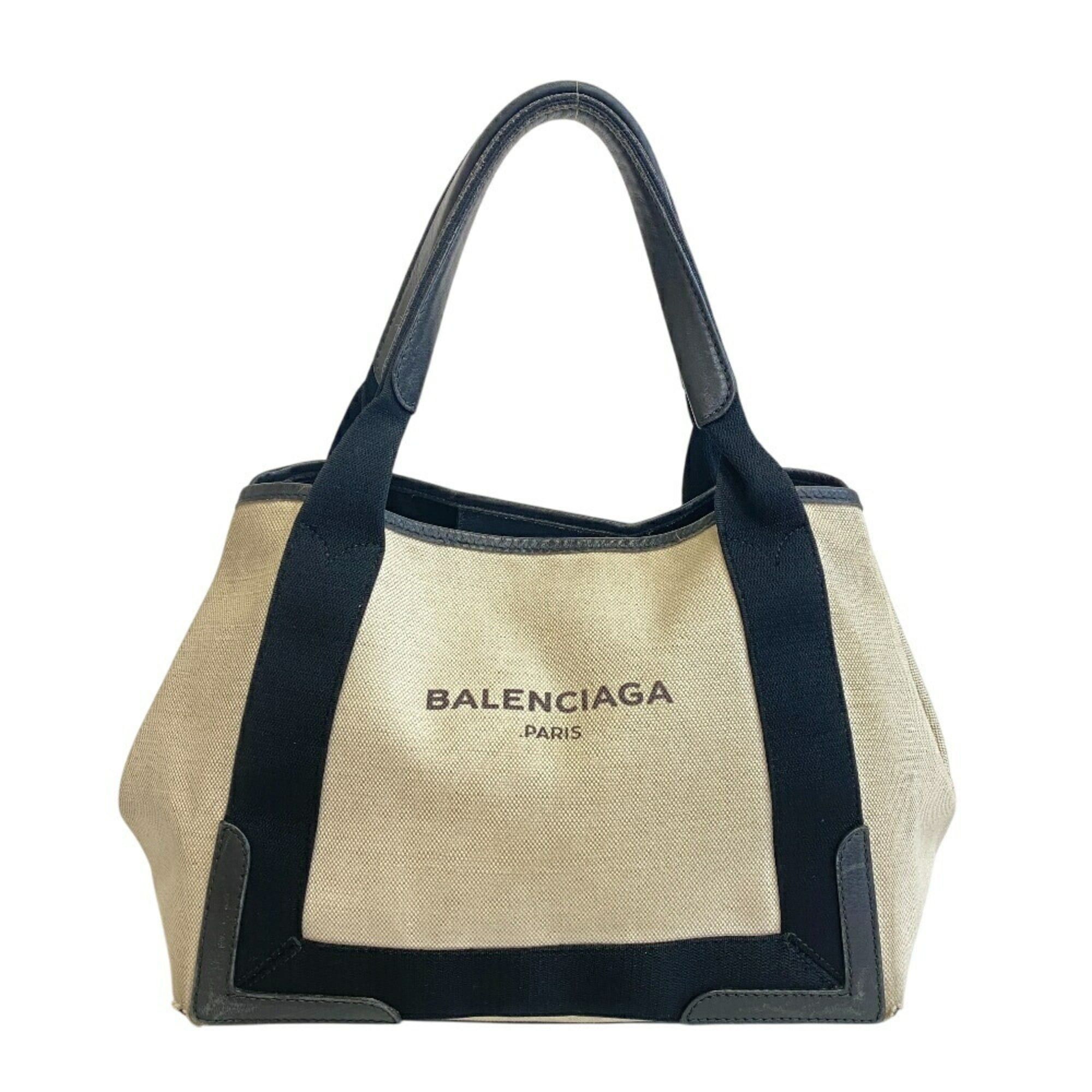 Balenciaga BALENCIAGA 339933 Navy Cabas S Tote Handbag, Beige, Women's Size ONE SIZE - 1 Thumbnail