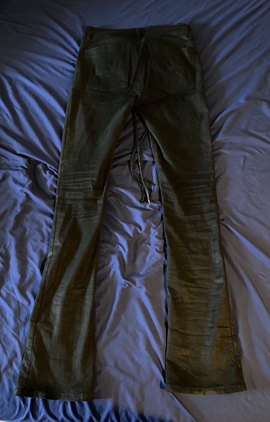 Japanese Brand waxed bootcut lace up denim by blindate Size US 32 / EU 48 - 2 Thumbnail