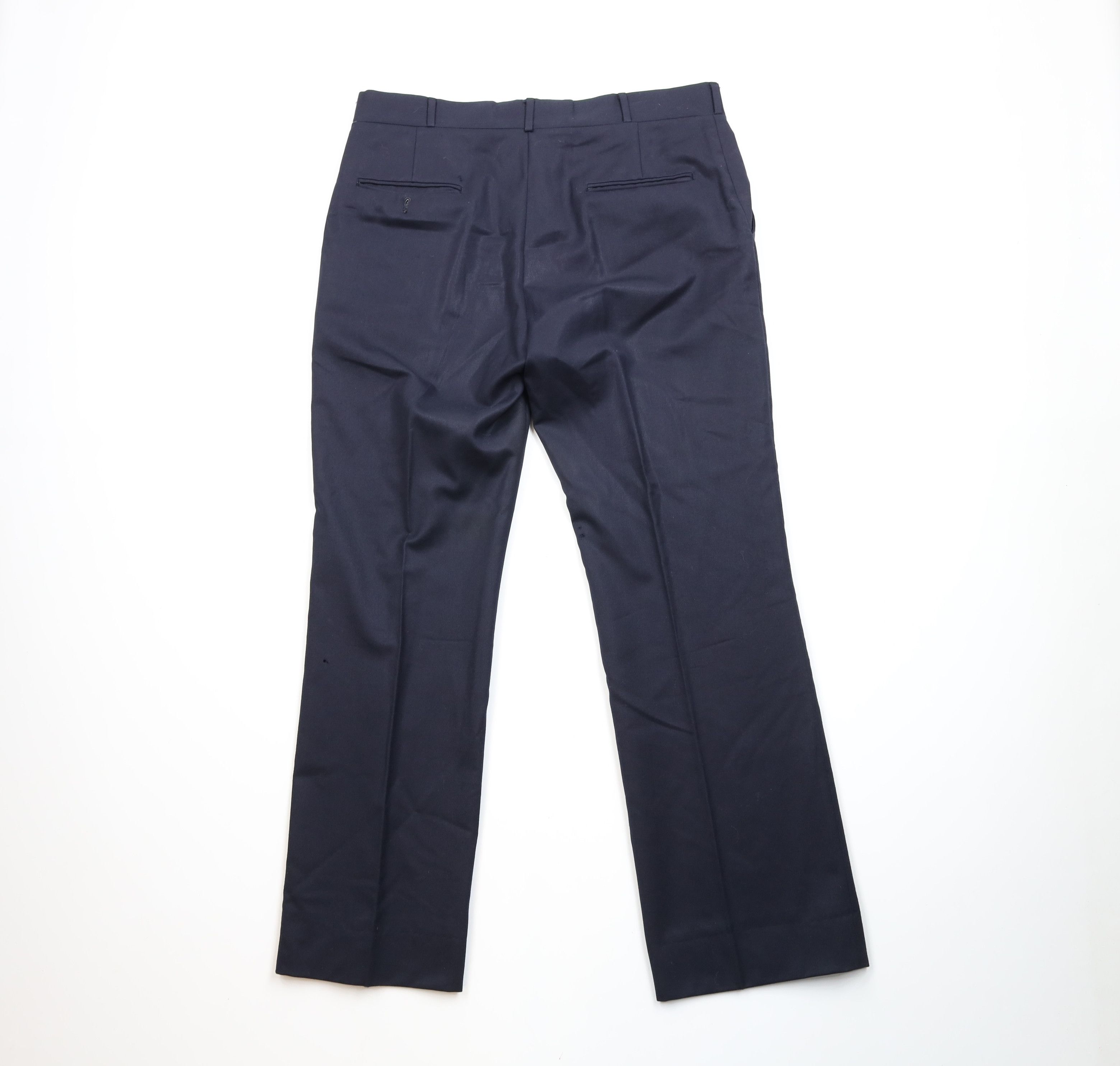 Vintage Vintage 70s Streetwear Wool Wide Leg Chino Pants Blue USA Size US 38 / EU 54 - 11 Thumbnail