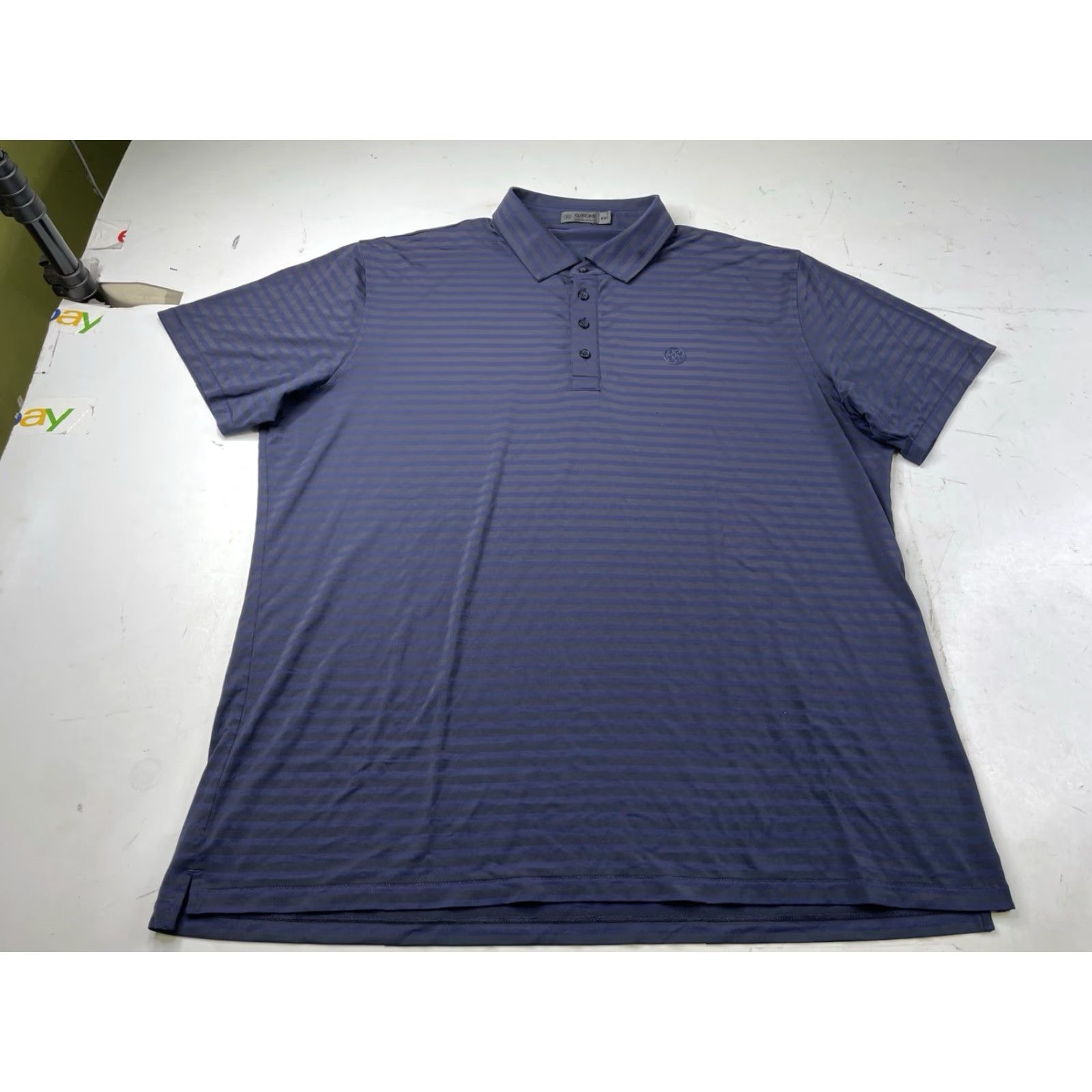 G/FORE G/Fore Polo Shirt Mens XXL Blue Striped Short Sleeve Collared Breathable Lightweight Golf Performance Regular Fit Size US XXL / EU 58 / 5 - 2 Thumbnail