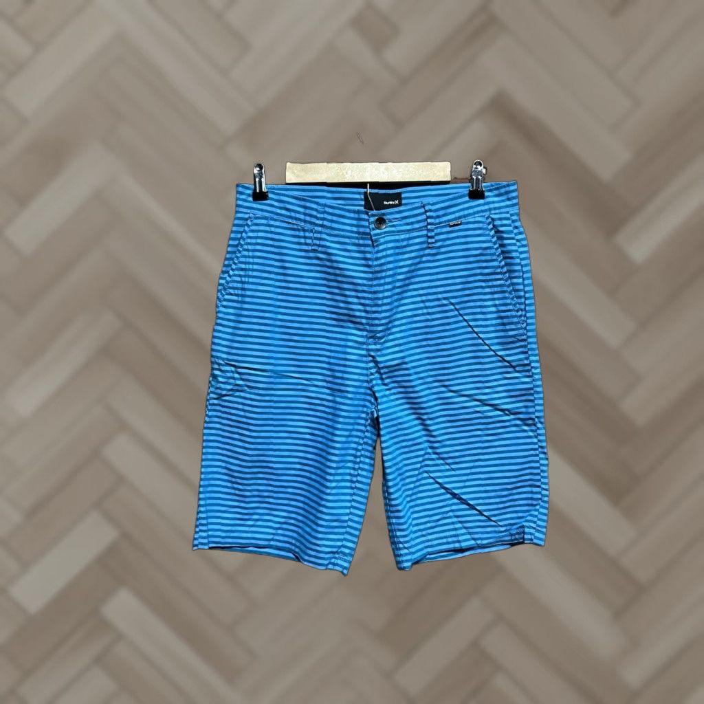 Hurley Hurley Mens Blue Striped Chino Shorts 30 Regular Size Chino Pants Blue Striped Mens Ham? Size US 30 / EU 46 - 1 Thumbnail