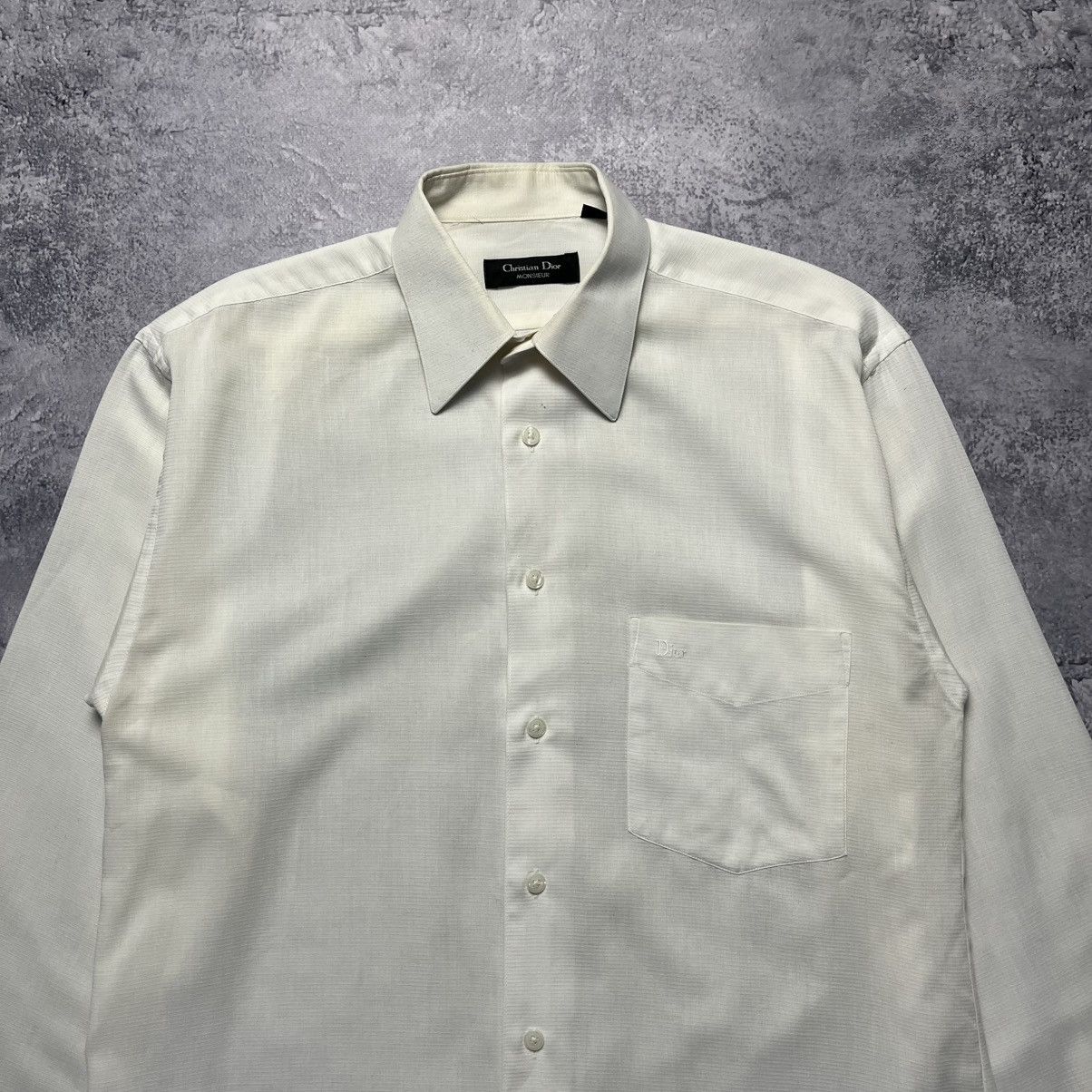 Christian Dior Monsieur Vintage Christian Dior Monsieur White Shirt Button Up Luxury Size US L / EU 52-54 / 3 - 2 Thumbnail