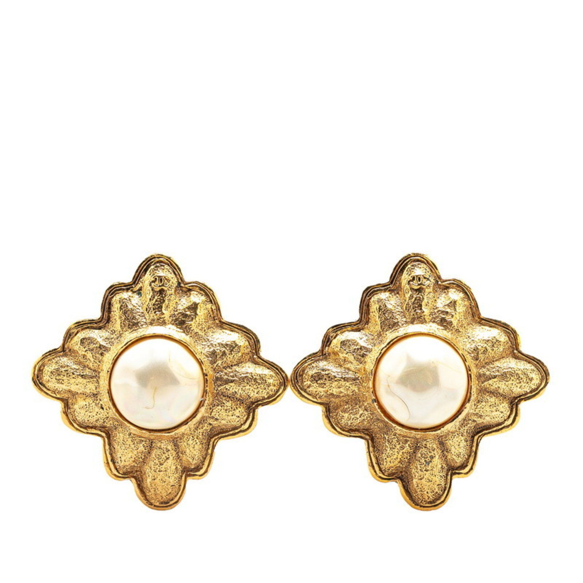 Chanel CHANEL Vintage Pearl Earrings, Gold Plated, Women's Size ONE SIZE - 1 Thumbnail