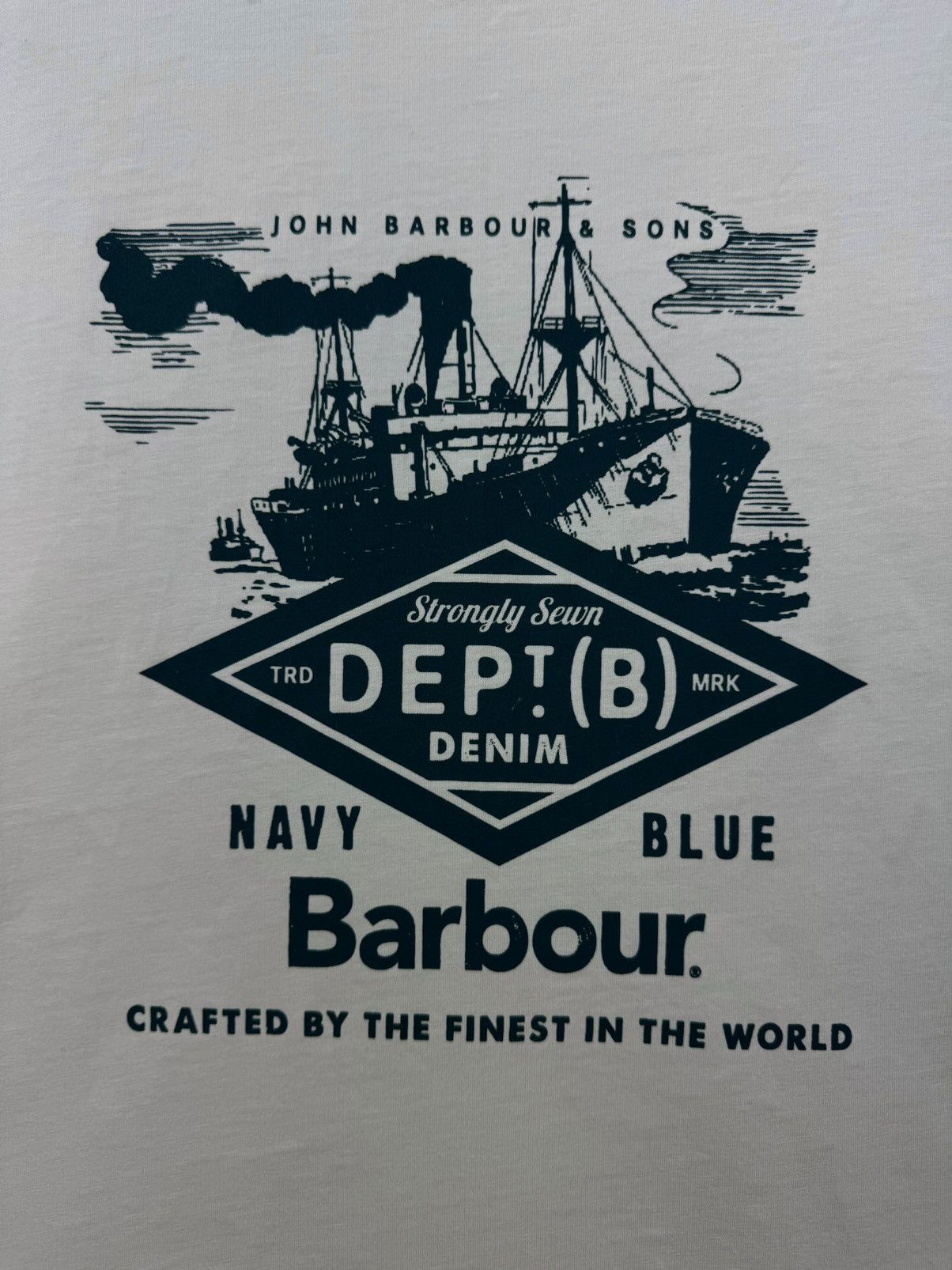 Barbour BARBOUR Dept B Beacon Printed White Short Sleeve T-Shirt Size US M / EU 48-50 / 2 - 3 Thumbnail