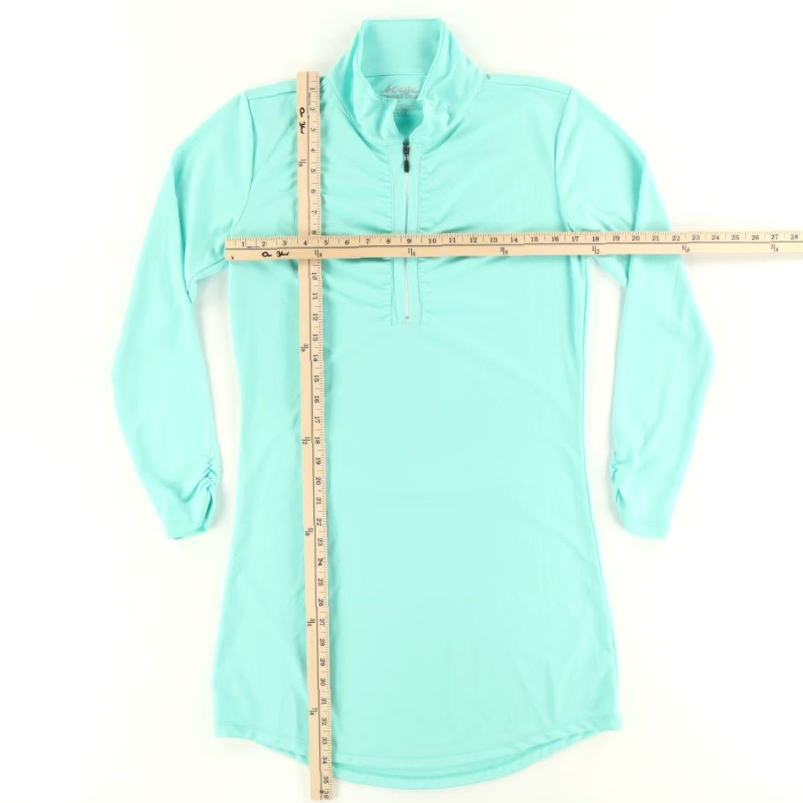 Vintage Mojo 1/2 Zip Sun Mock Long Sleeve Dress Green Women's M Shirt Size M / US 6-8 / IT 42-44 - 3 Thumbnail