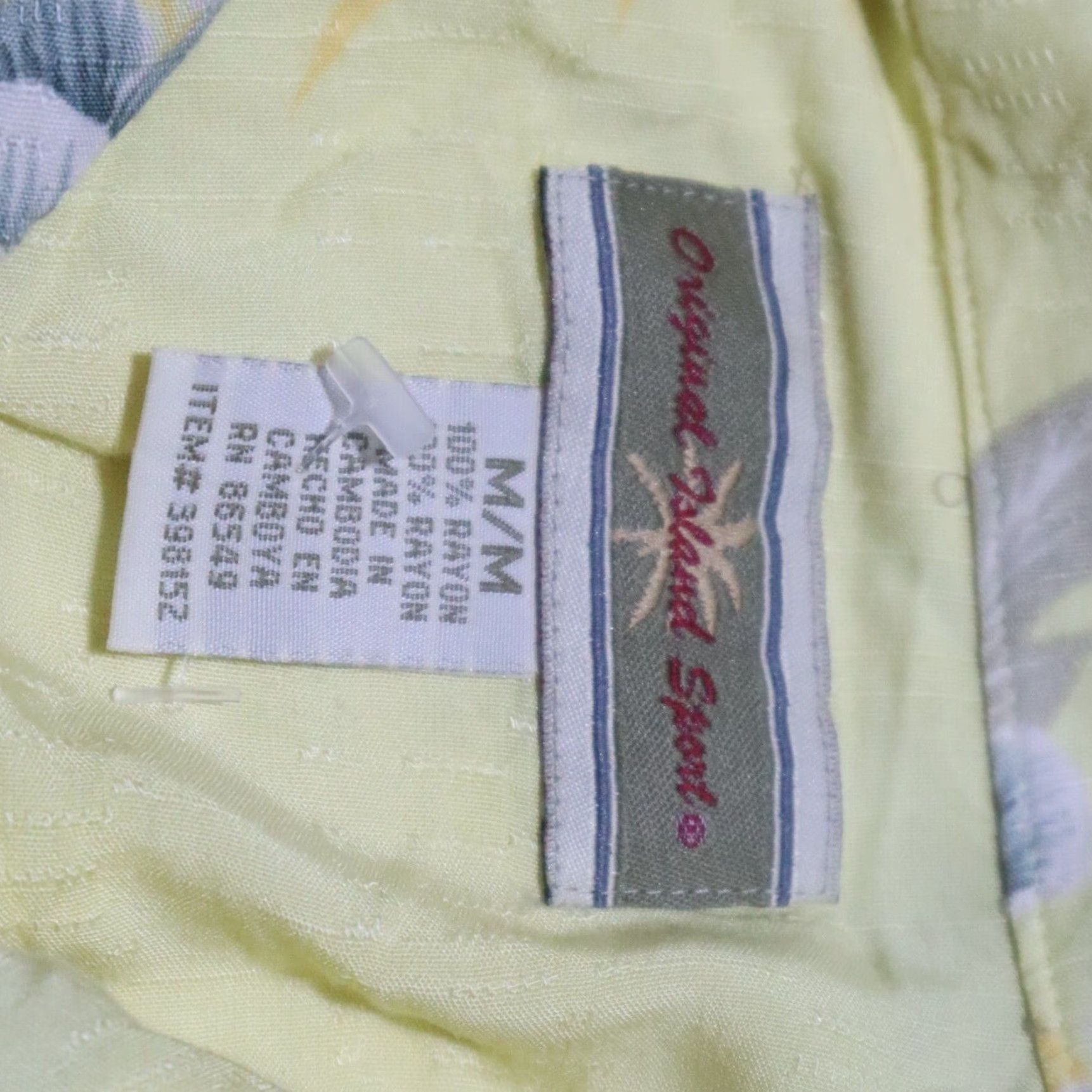 Vintage Original Island Sport Shirt Men M Medium Yellow Floral Hawaiian Button-Down Long Sleeve Size US M / EU 48-50 / 2 - 3 Thumbnail