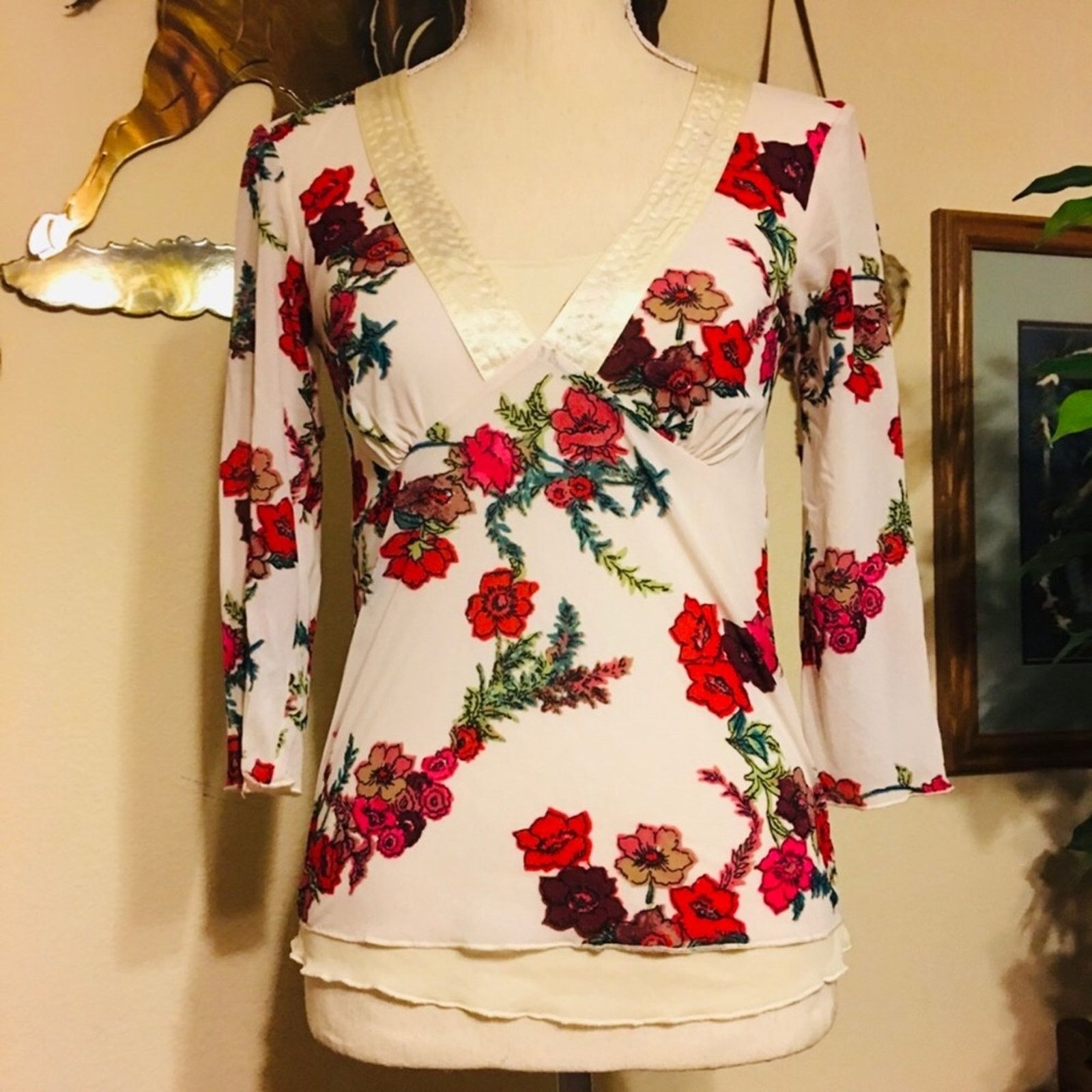 Old Navy Old Navy double layer floral stretch top NWT S Size S / US 4 / IT 40 - 1 Thumbnail