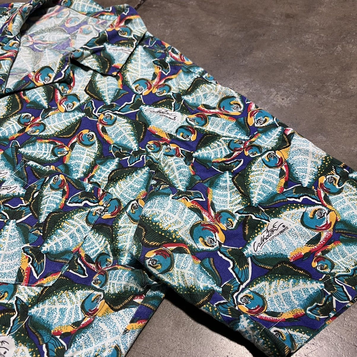 Vintage Vintage Calhouns Hawaiian Shirt Button Up Fish Print AOP 90s Size US XL / EU 56 / 4 - 7 Thumbnail