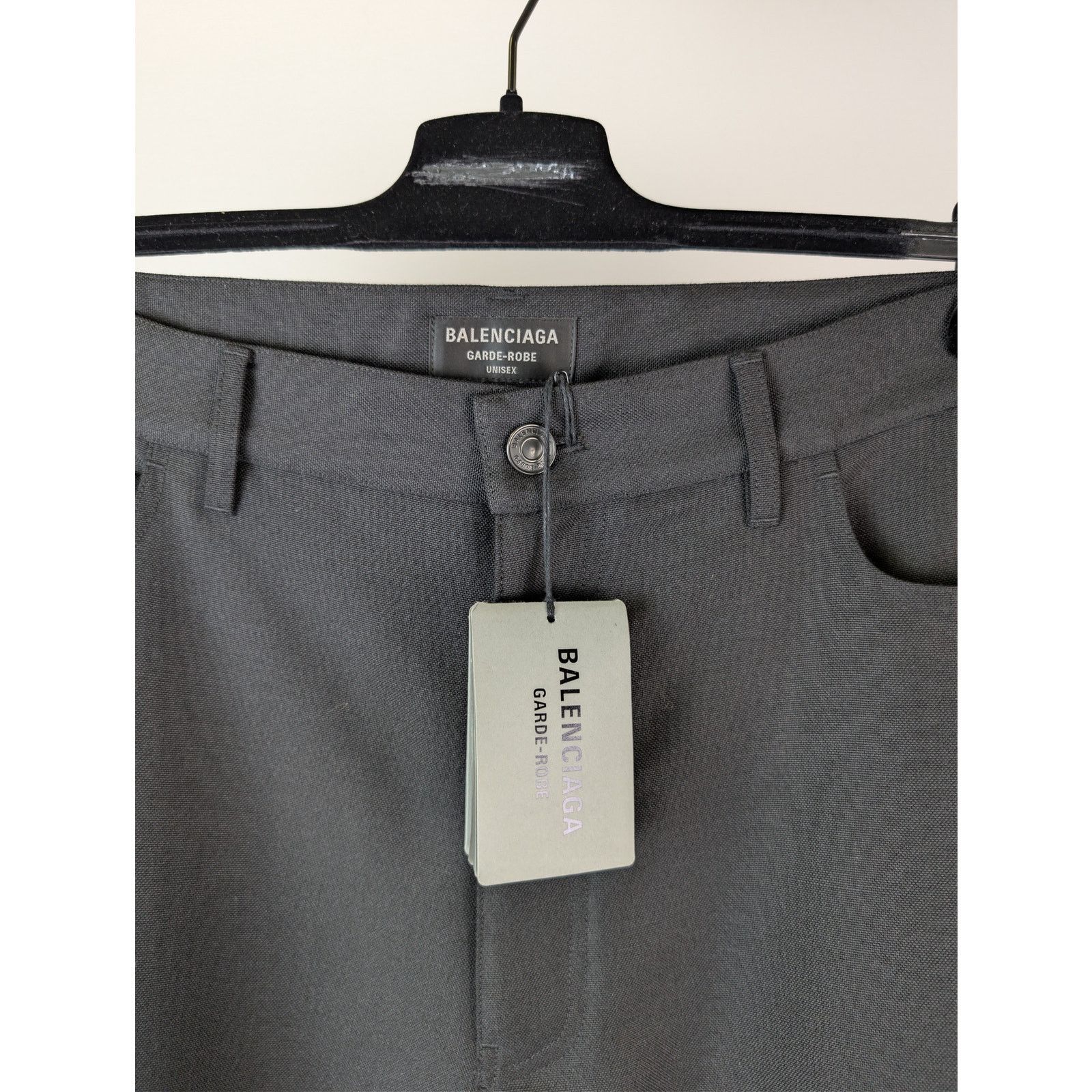 Balenciaga o1rshd1 Stretch Virgin Wool 5 Pocket Baggy Pants in Black Size US 34 / EU 50 - 8 Thumbnail