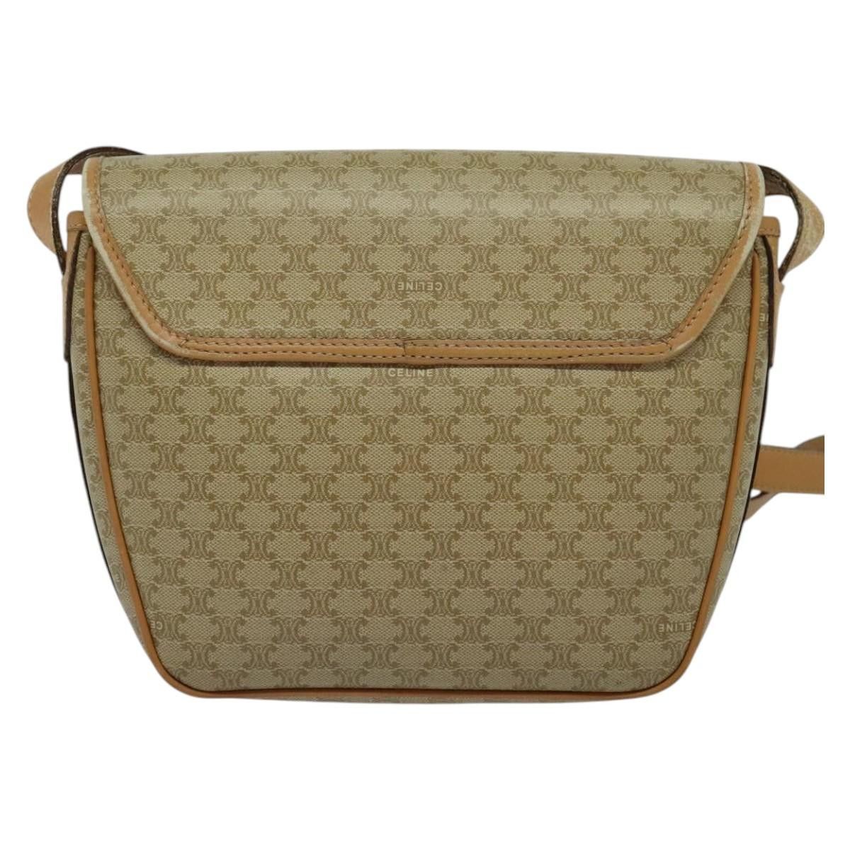 Celine CELINE Macadam Canvas Shoulder Bag Pvc Beige Gold Size ONE SIZE - 3 Thumbnail